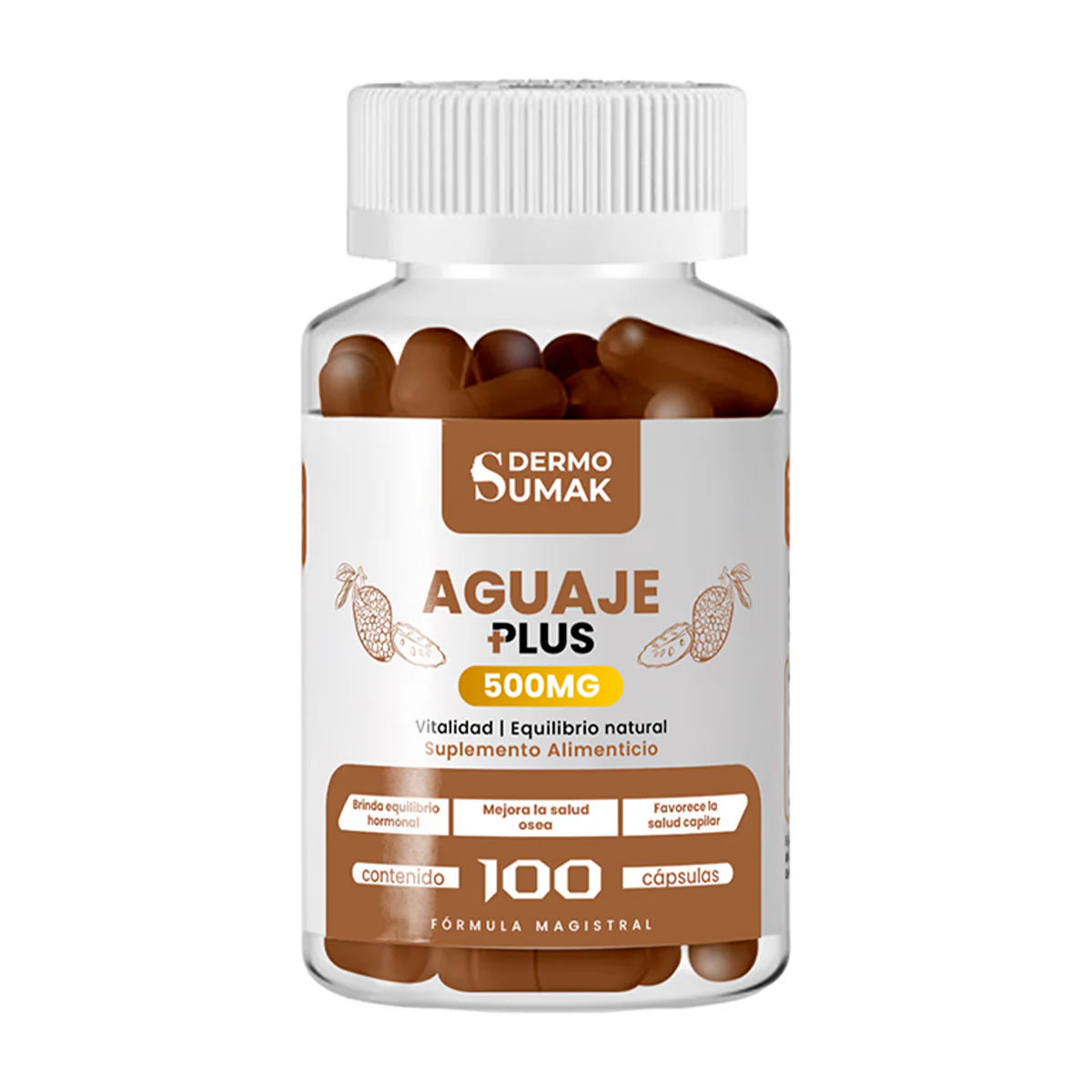 DERMO SUMAK – SUPLEMENTO PARA PIEL SALUDABLE Y BIENESTAR FEMENINO – AGUAJE PLUS+ – 100 CÁPSULAS - Image 4