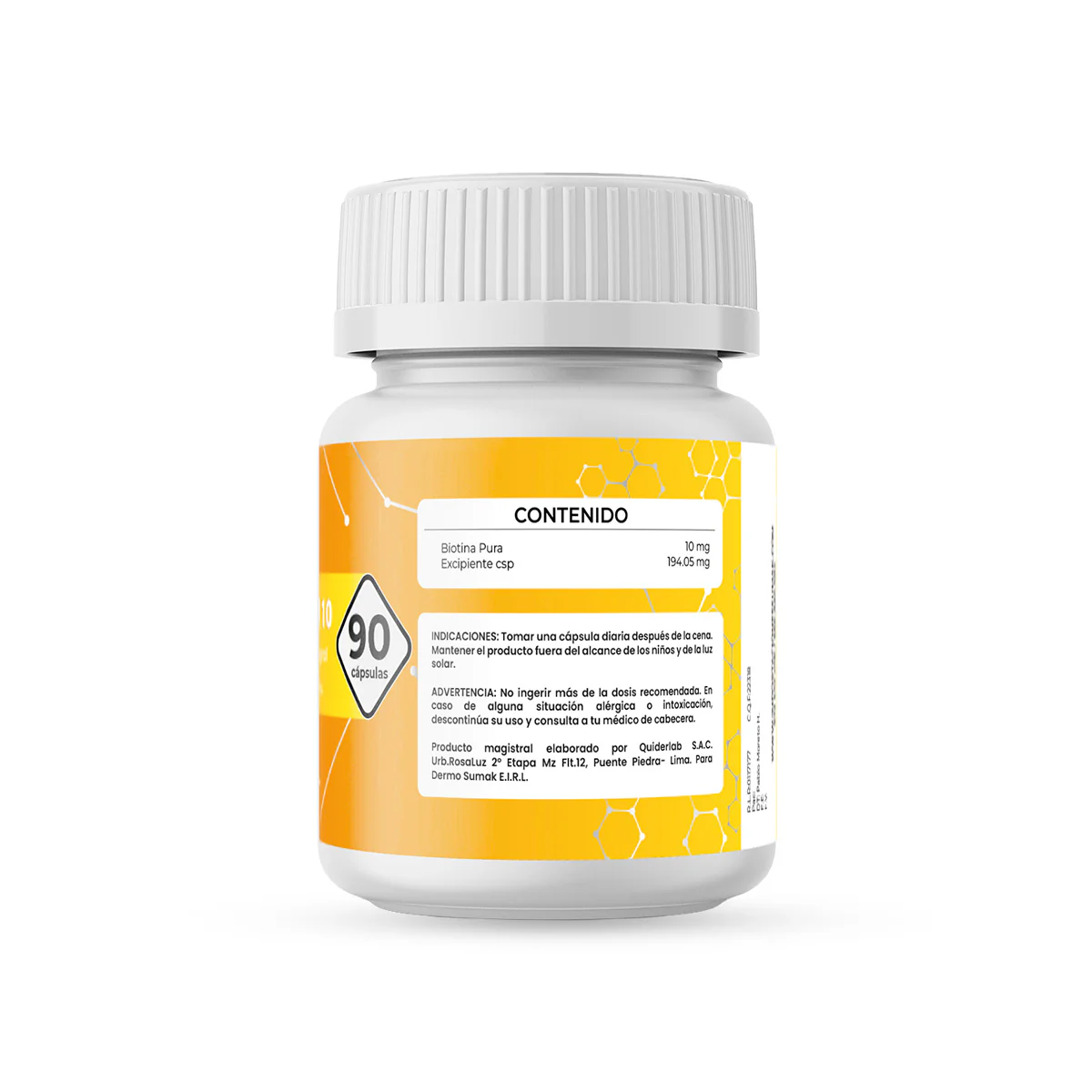DERMO SUMAK – BIOTINA PURA 10MG 90 CÁPSULAS - Image 3