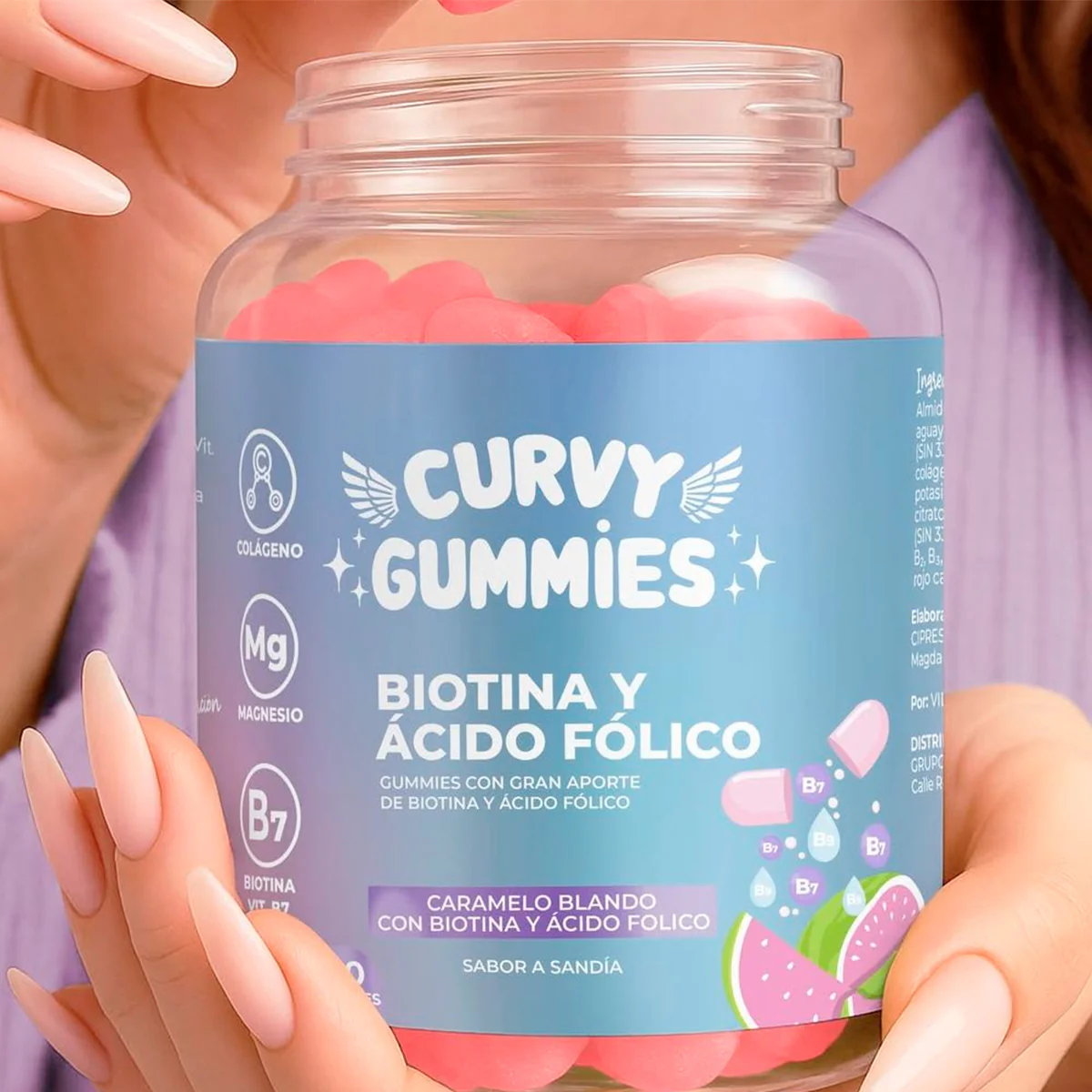Biotina y Ácido Fólico 60 Gomitas - Curvy Gummies - Image 3