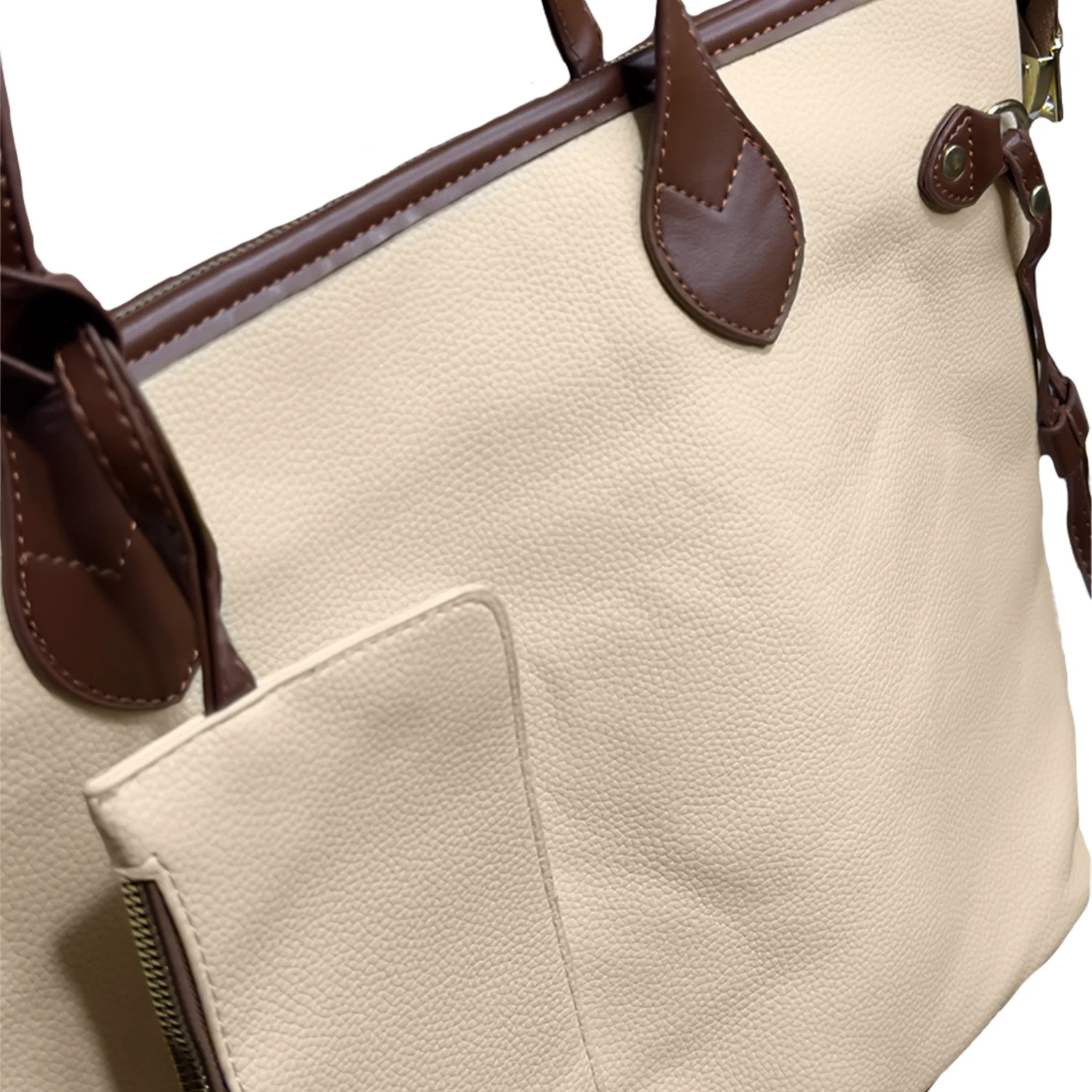 Bolso Grande de mano y de hombro para Dama Beige - Image 3
