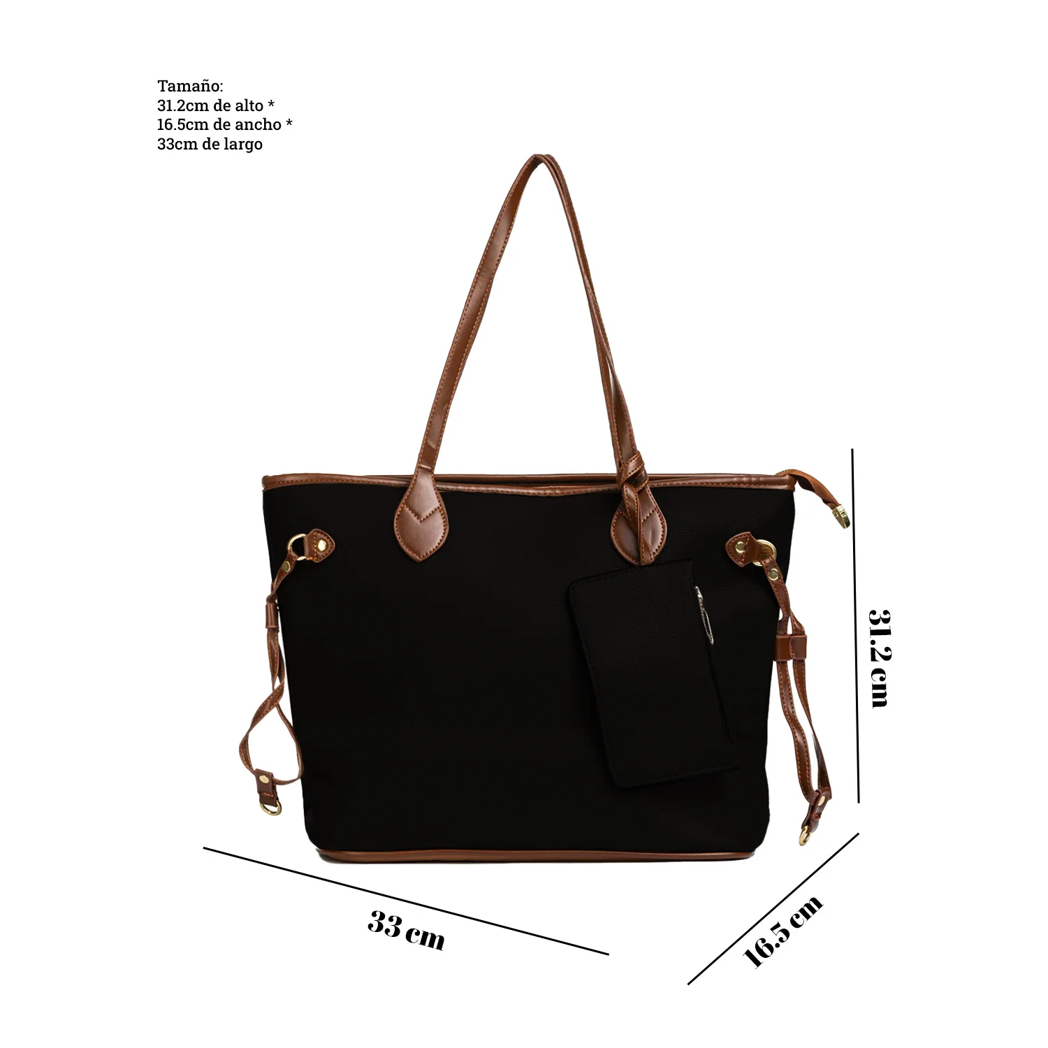 Bolso Grande de mano y de hombro para Dama Negro - Image 5