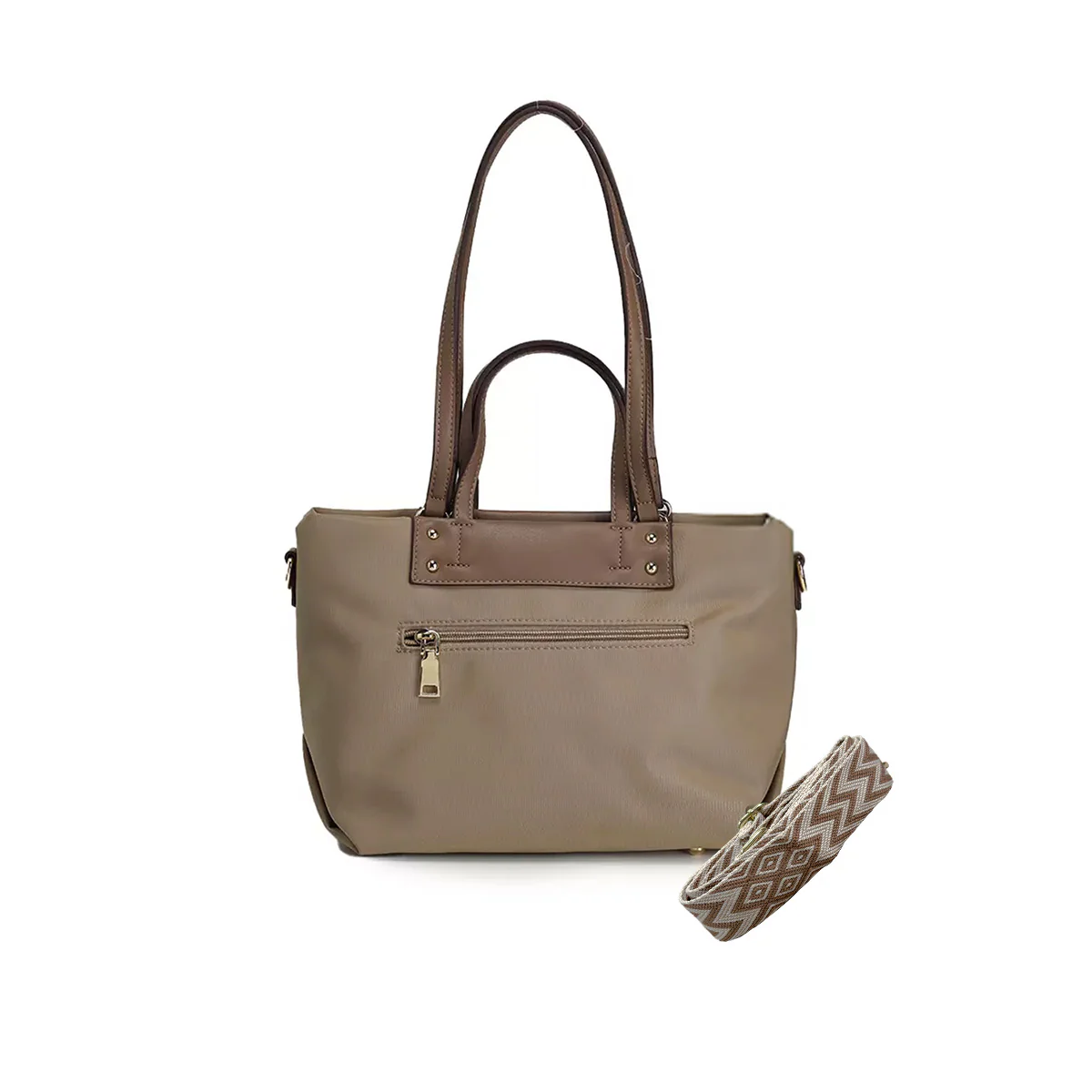 Bolso Mediano de mano para mujer Beige - Image 6