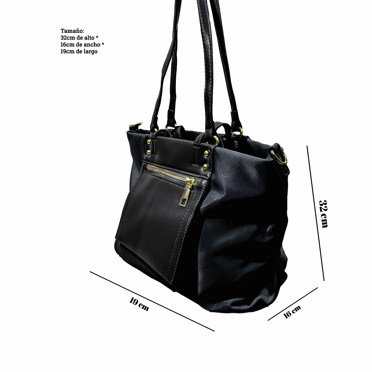 Bolso Mediano de mano para mujer Negro - Image 5
