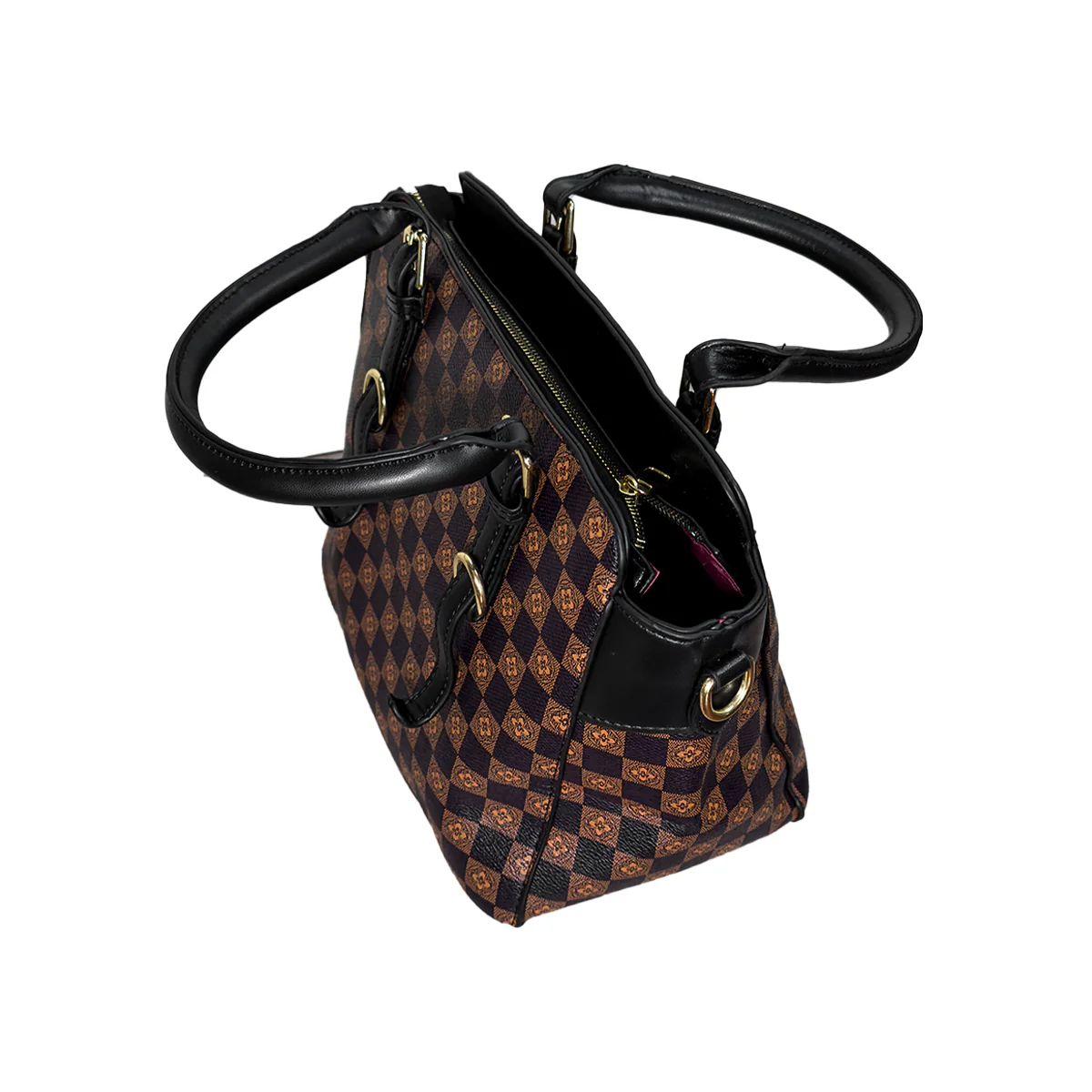 Cartera de Cuadros Elegante para Mujer Negro - Image 3