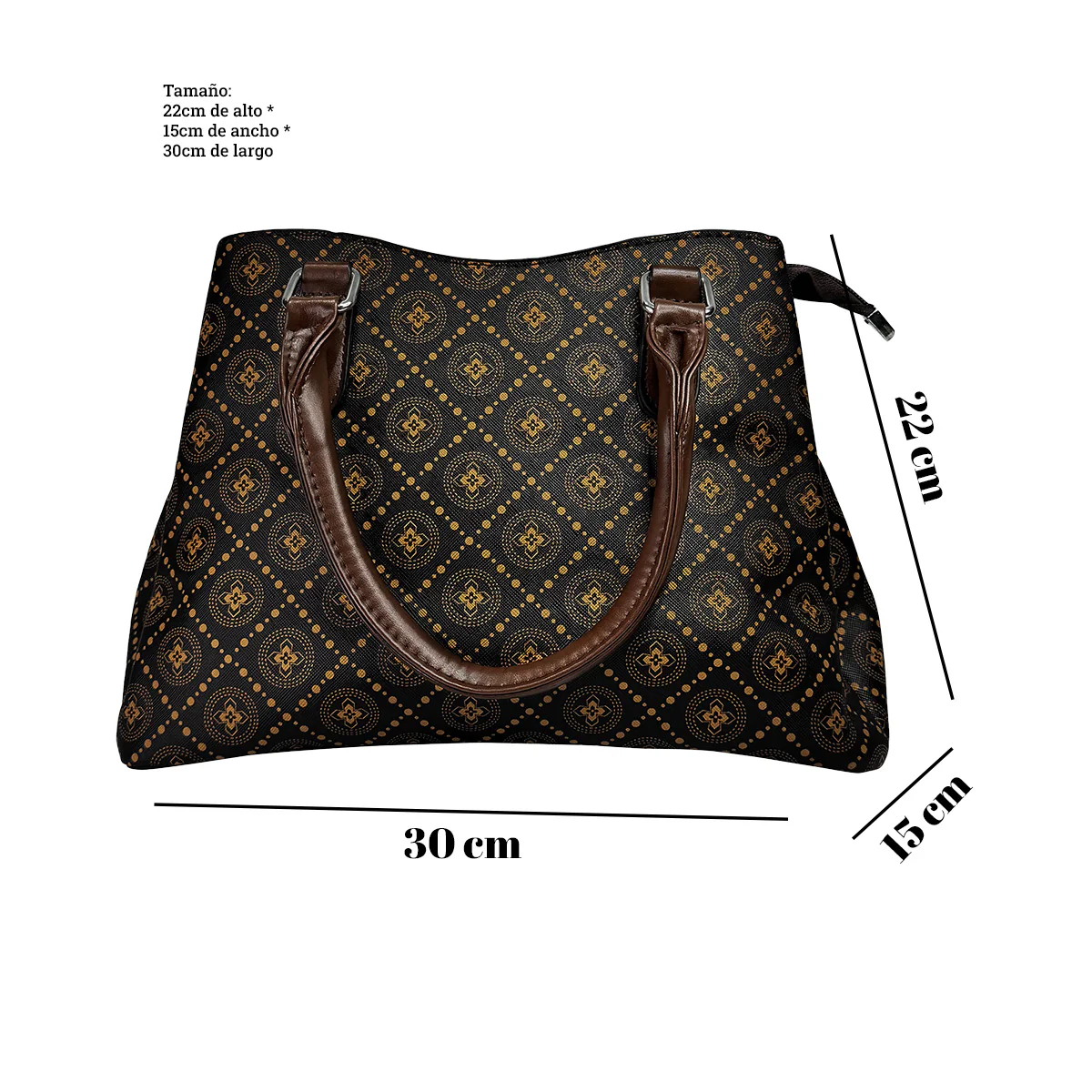 Cartera de Moda de Mano + Monedero para Dama Cafe - Image 6
