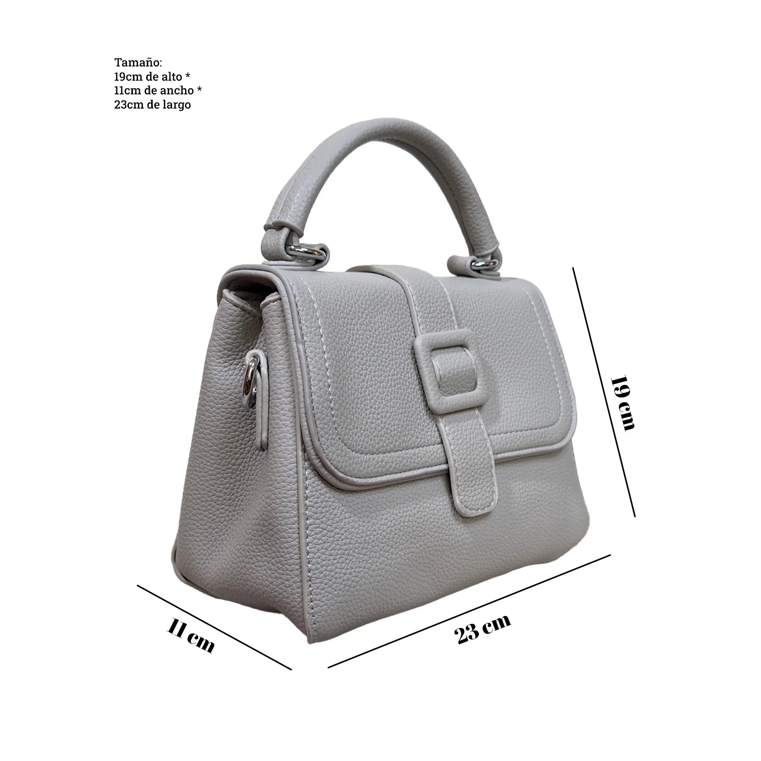 Cartera y Bandolera con detalles GRIS - Image 7