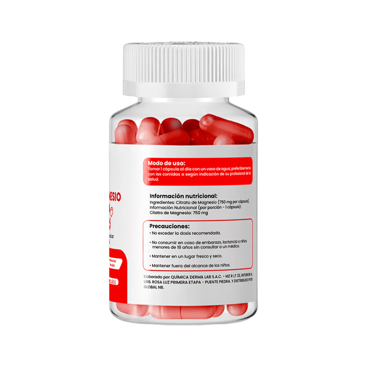 DERMO SUMAK – SUPLEMENTO PARA SALUD MUSCULAR Y NERVIOS – CITRATO DE MAGNESIO PLUS – 100 CÁPSULAS - Image 3