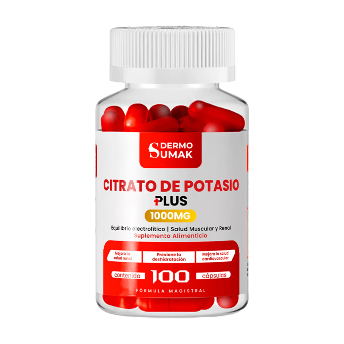 DERMO SUMAK – SUPLEMENTO DE MINERAL Y ELECTROLITOS – CITRATO DE POTASIO – 100 CÁPSULAS - Image 4