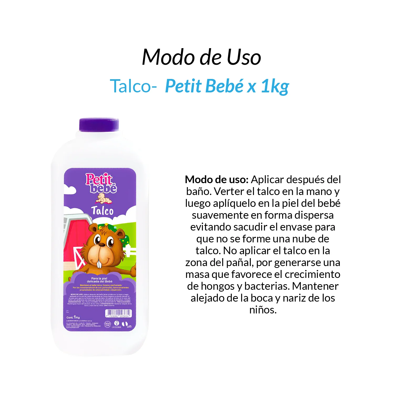 Talco Petit Bebé x 1kg - Image 2