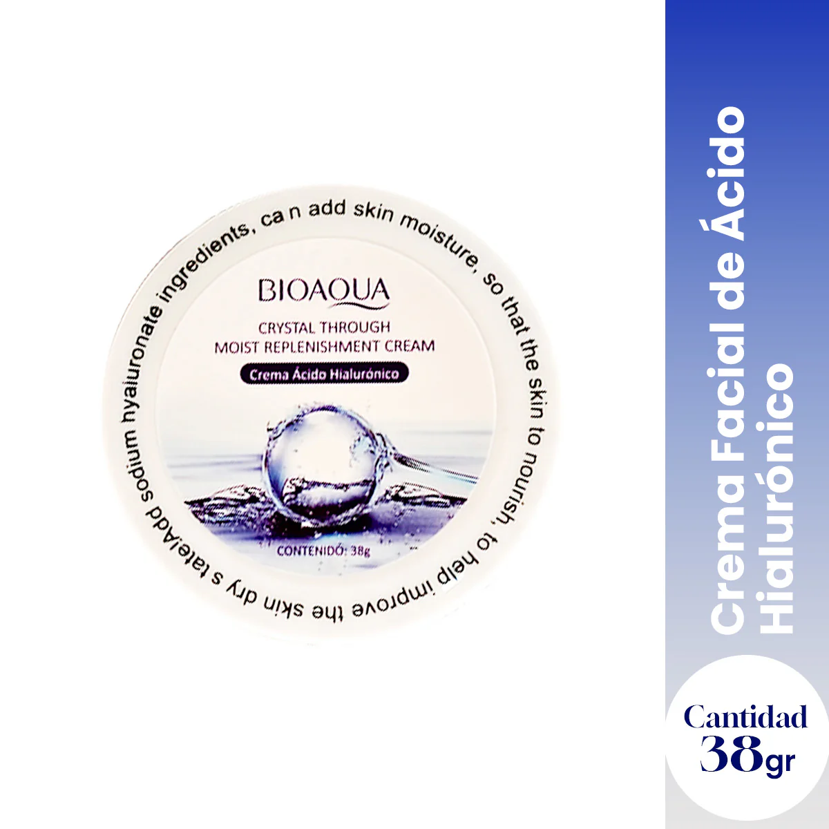 BIOAQUA Crema de Ácido Hialurónico Corporal – Hidratante – 38g