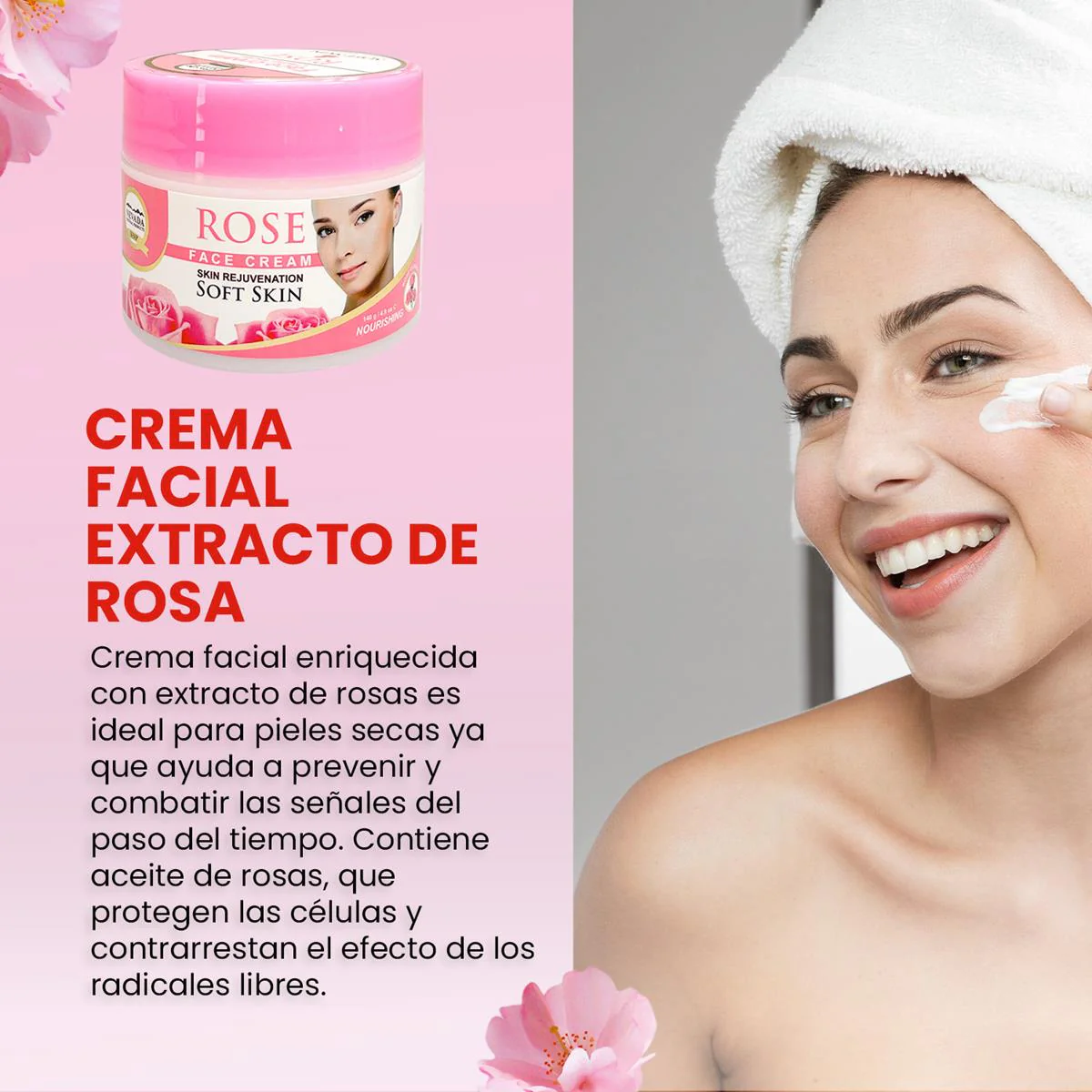 Crema facial extracto de rosa 140g - Nevada - Image 2