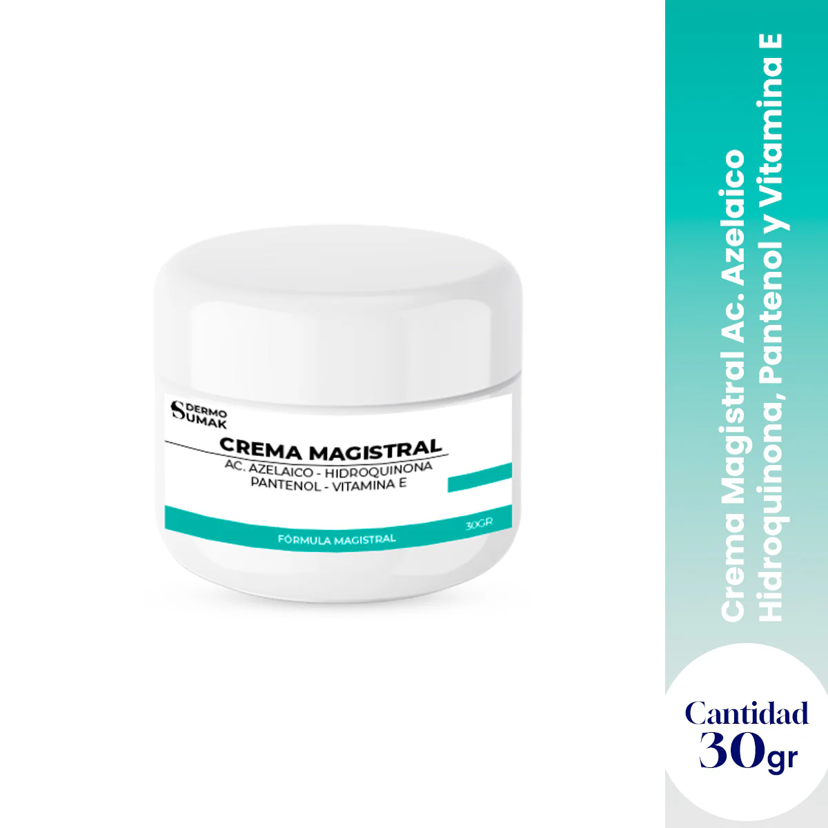 CREMA MAGISTRAL AC AZELAICO 4% & HIDROQUINONA 2% & PANTHENOL 2% & VITAMINA E 1% 30GR - DERMO SUMAK