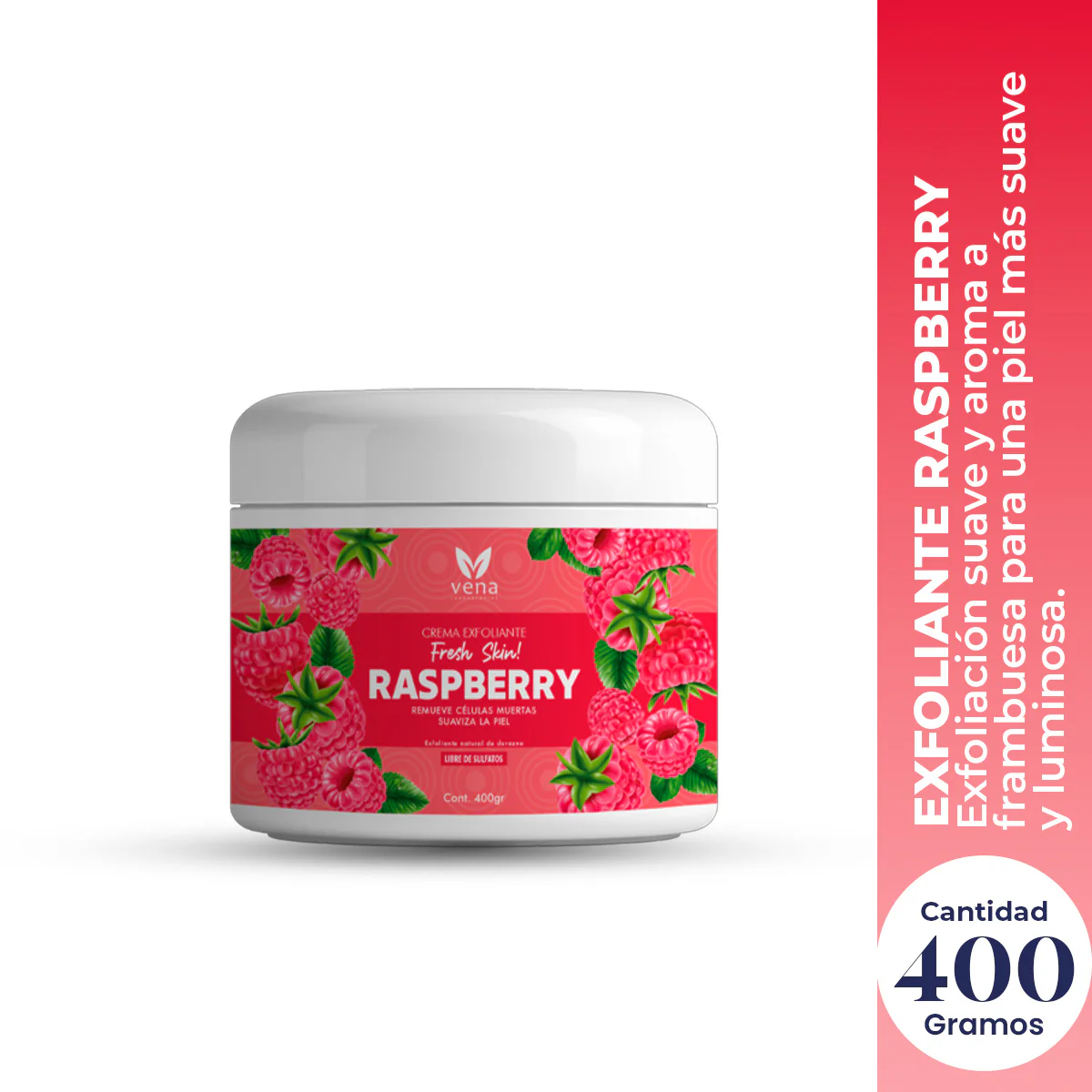 Vena Exfoliante Corporal Raspberry 400g – Renovación