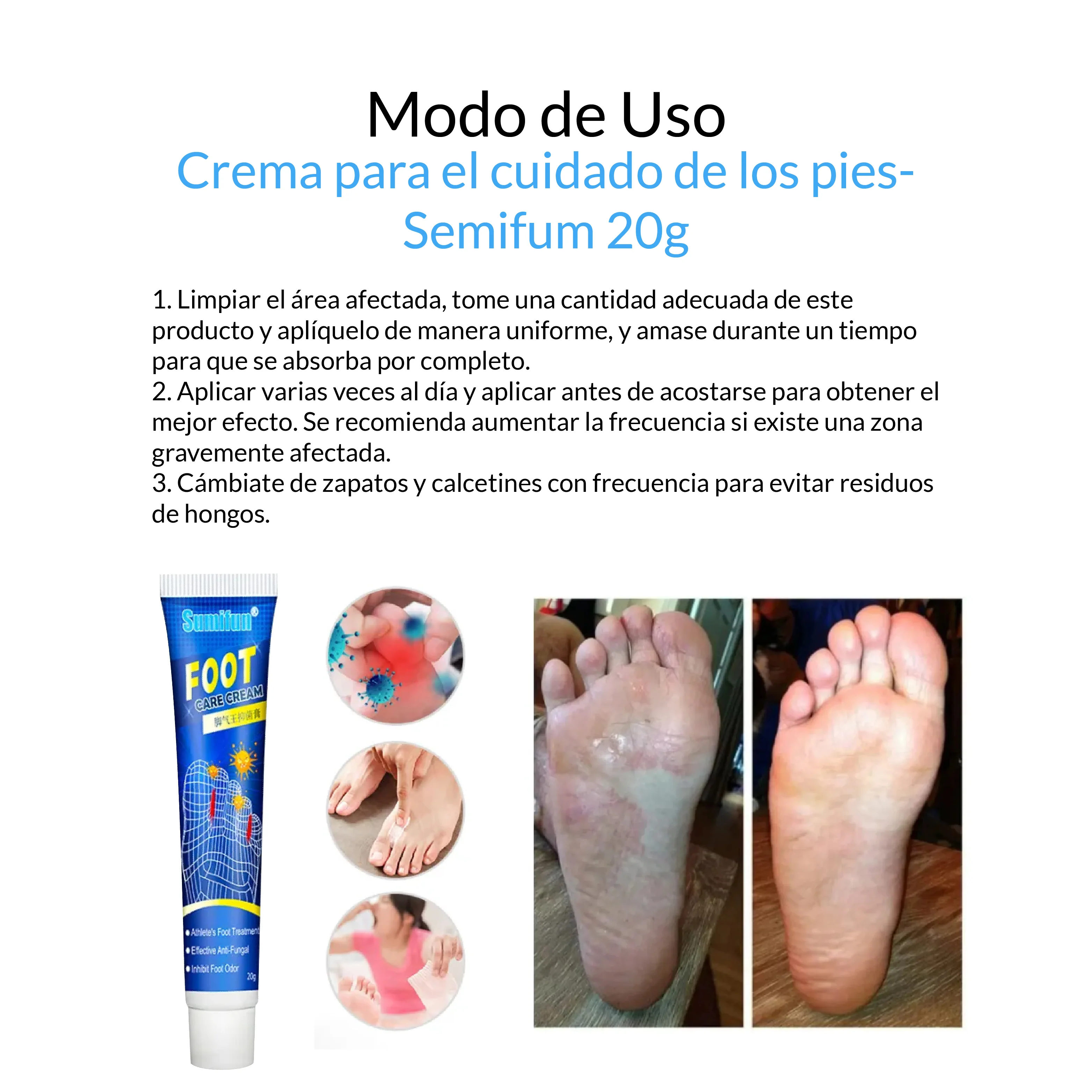 Crema Antihongos Para Pies de Atleta - Semifun 20g - Image 5