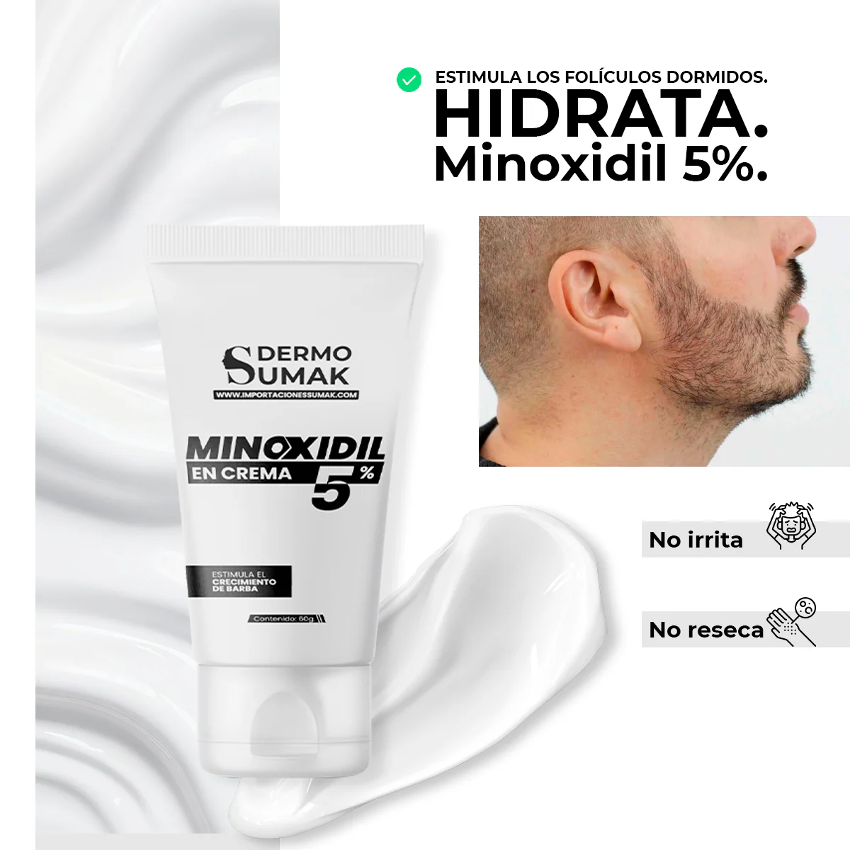 Dermo Sumak Minoxidil en Crema 5% 60g – Crecimiento de Barba - Image 2
