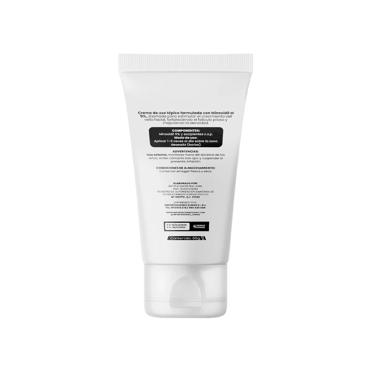 Dermo Sumak Minoxidil en Crema 5% 60g – Crecimiento de Barba - Image 3