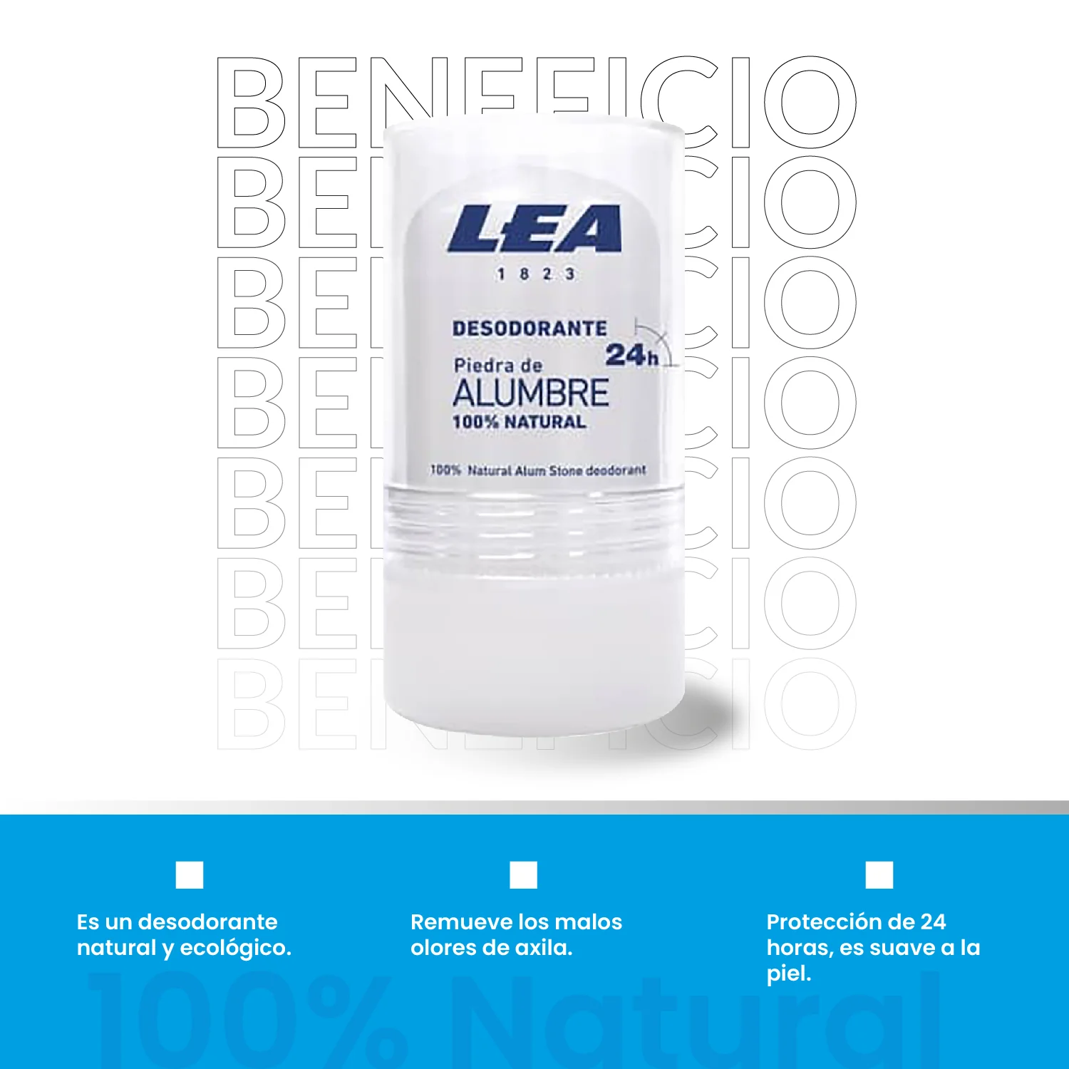 Desodorante Piedra de Alumbre 100% Natural - Lea 120g - Image 3