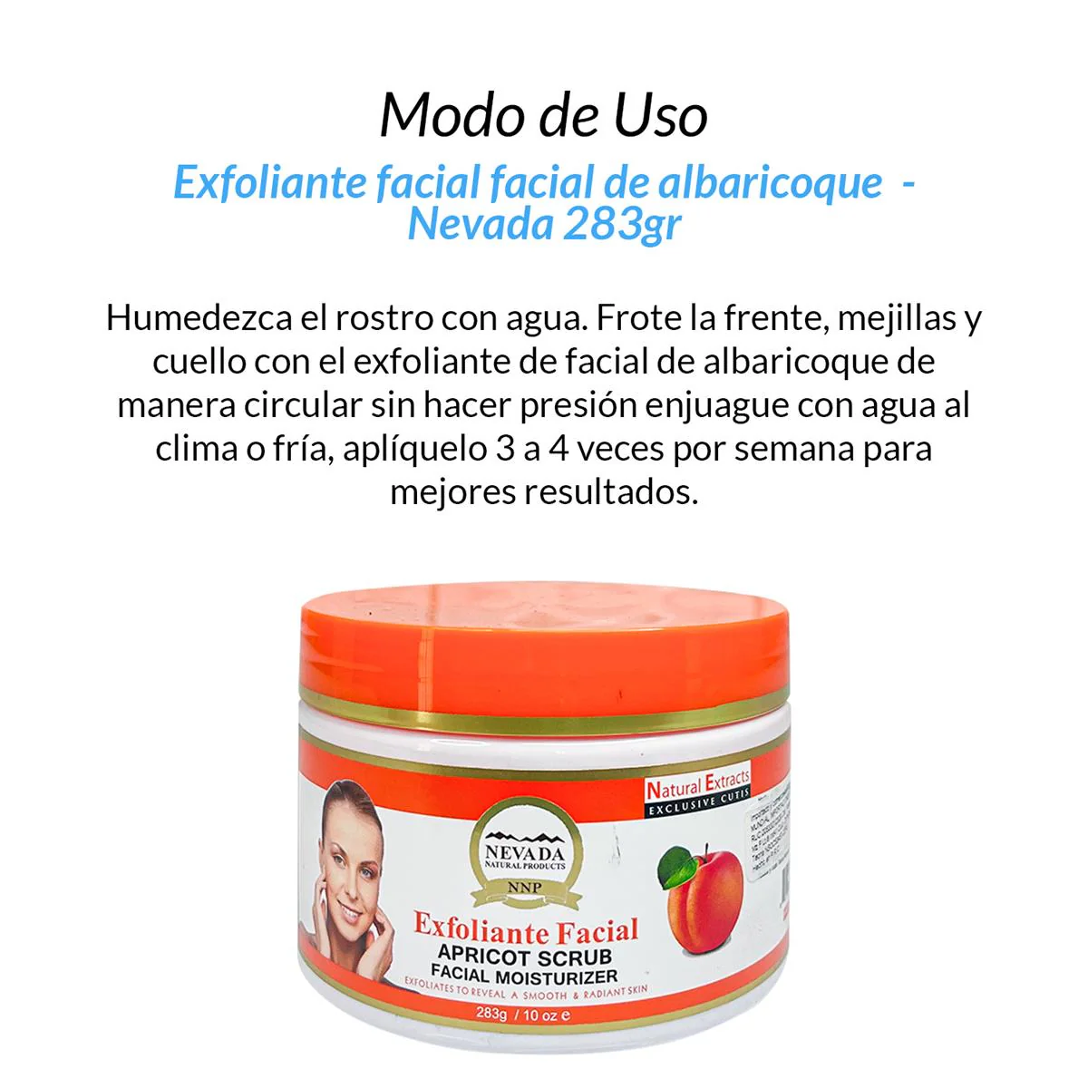 Exfoliante facial de albaricoque 283g - Nevada - Image 3