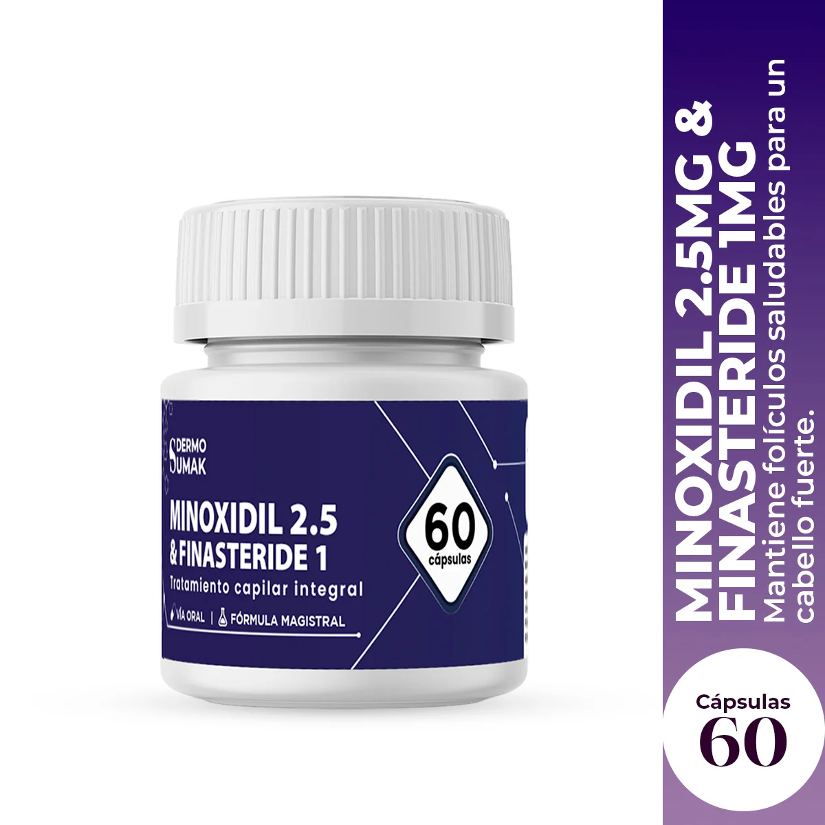 Finasteride 1 mg & Minoxidil 2.5 mg x 60 Cápsulas- Dermo Sumak