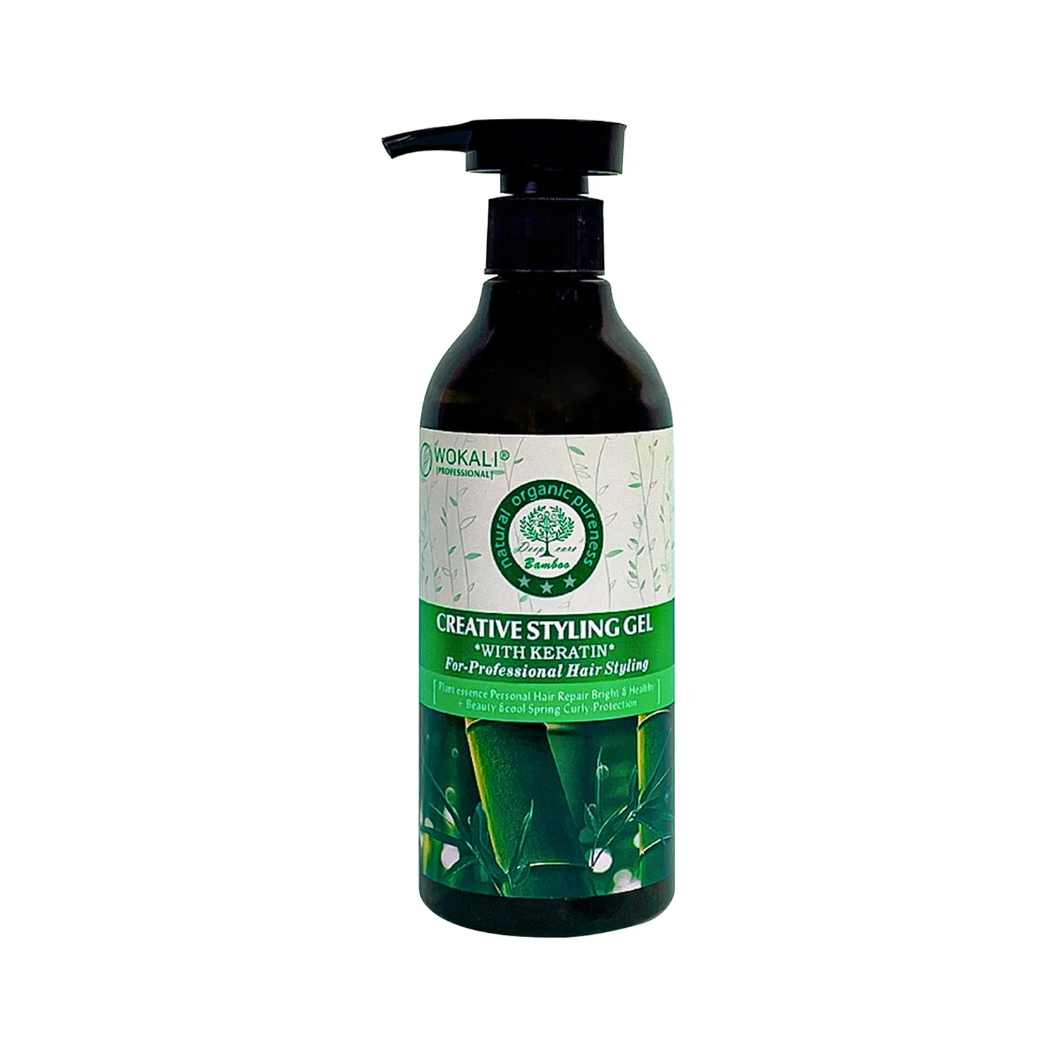 GEL PARA PEINADO – GEL DE BAMBÚ Y QUERATINA 300ML - WOKALI