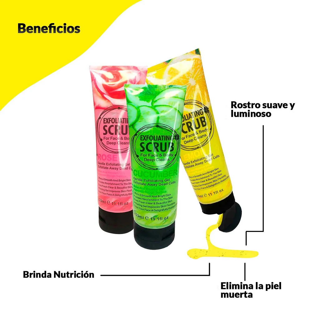 FRUIT OF THE WOKALI – EXFOLIACIÓN CORPORAL Y FACIAL – GEL EXFOLIANTE DE LIMÓN – 320ml - Image 3