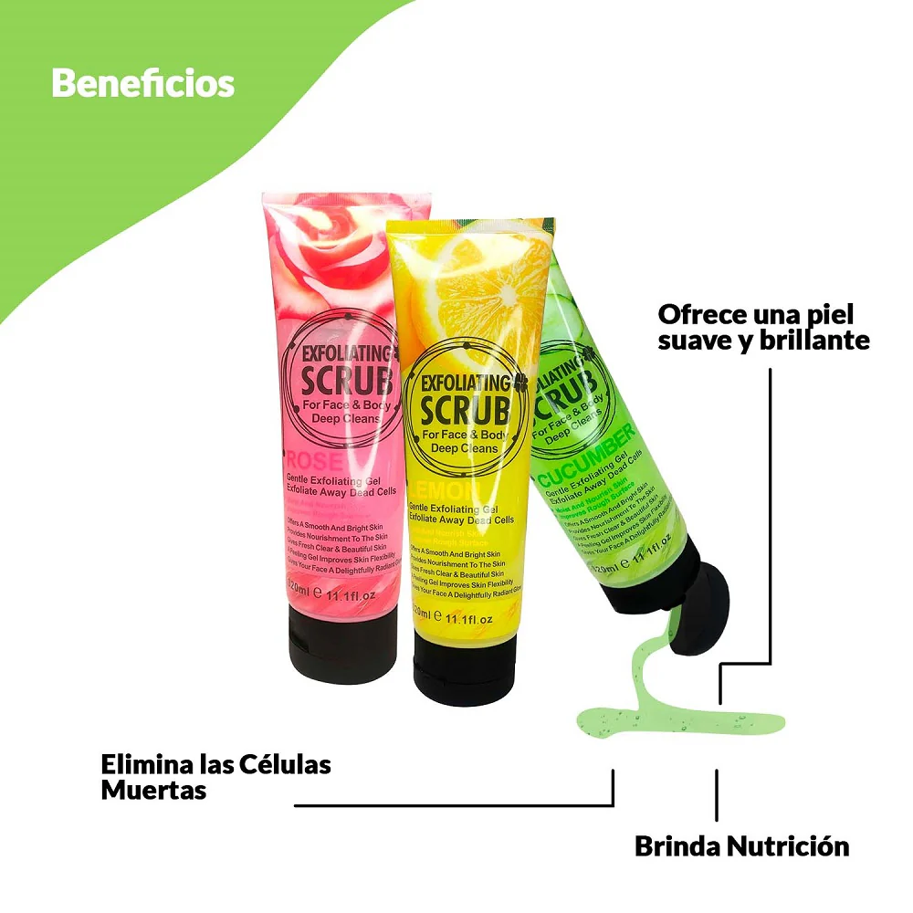 FRUIT OF THE WOKALI – EXFOLIANTE CORPORAL Y FACIAL – GEL EXFOLIANTE DE PEPINO – 320ML - Image 3