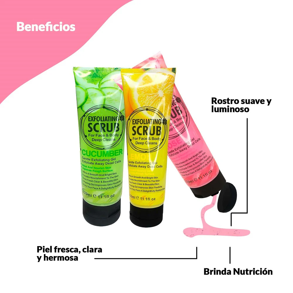 FRUIT OF THE WOKALI – EXFOLIANTE FACIAL Y CORPORAL – GEL DE ROSA – 320ml - Image 3