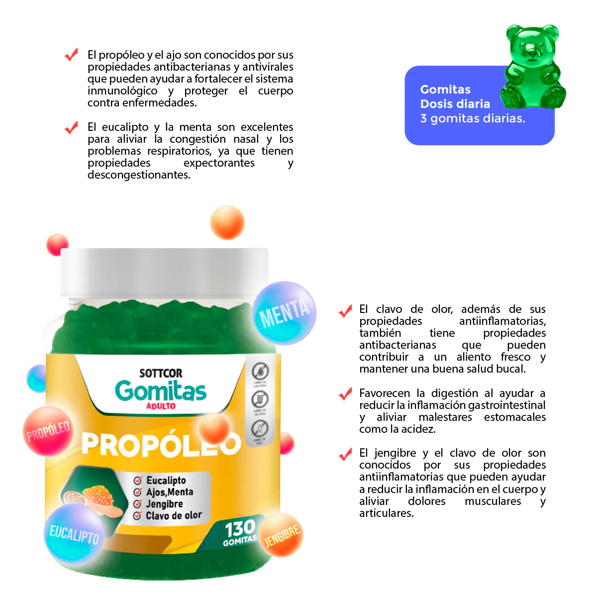 GOMITAS DE PROPOLIO ADULTO - SOTTCOR - Image 2