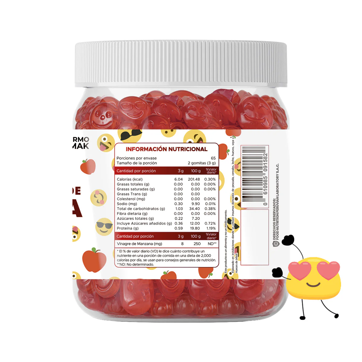GOMITAS VINAGRE DE MANZANA - ADULTO 150 GOMITAS - DERMO SUMAK - Image 2