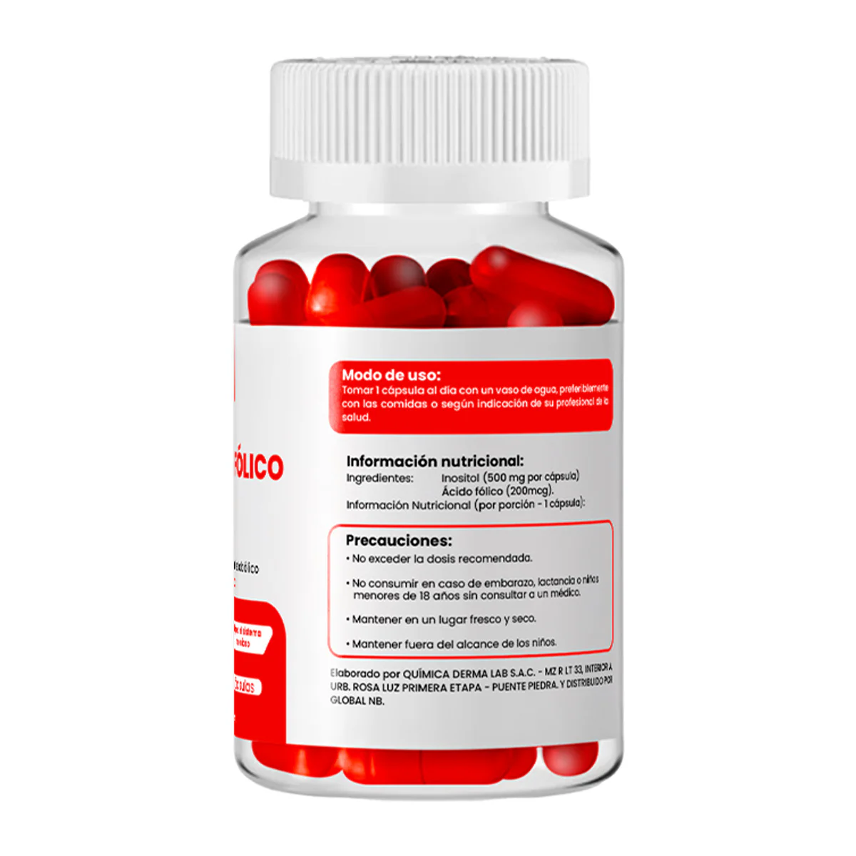 DERMO SUMAK – SUPLEMENTO PARA EQUILIBRIO HORMONAL Y REPRODUCTIVO – INOSITOL + ÁCIDO FÓLICO – 100 CÁPSULAS - Image 3