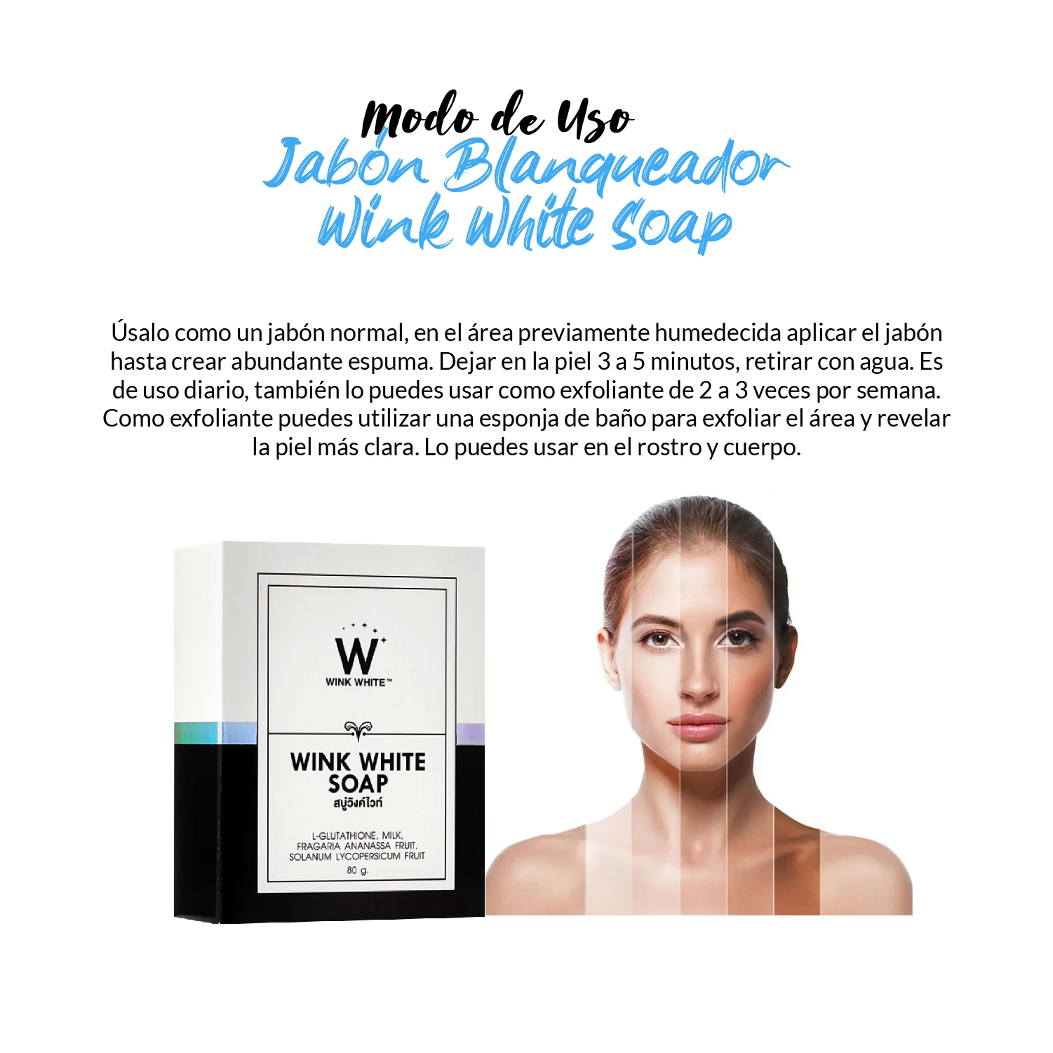 Jabón Blanqueador Wink White Soap - Image 4