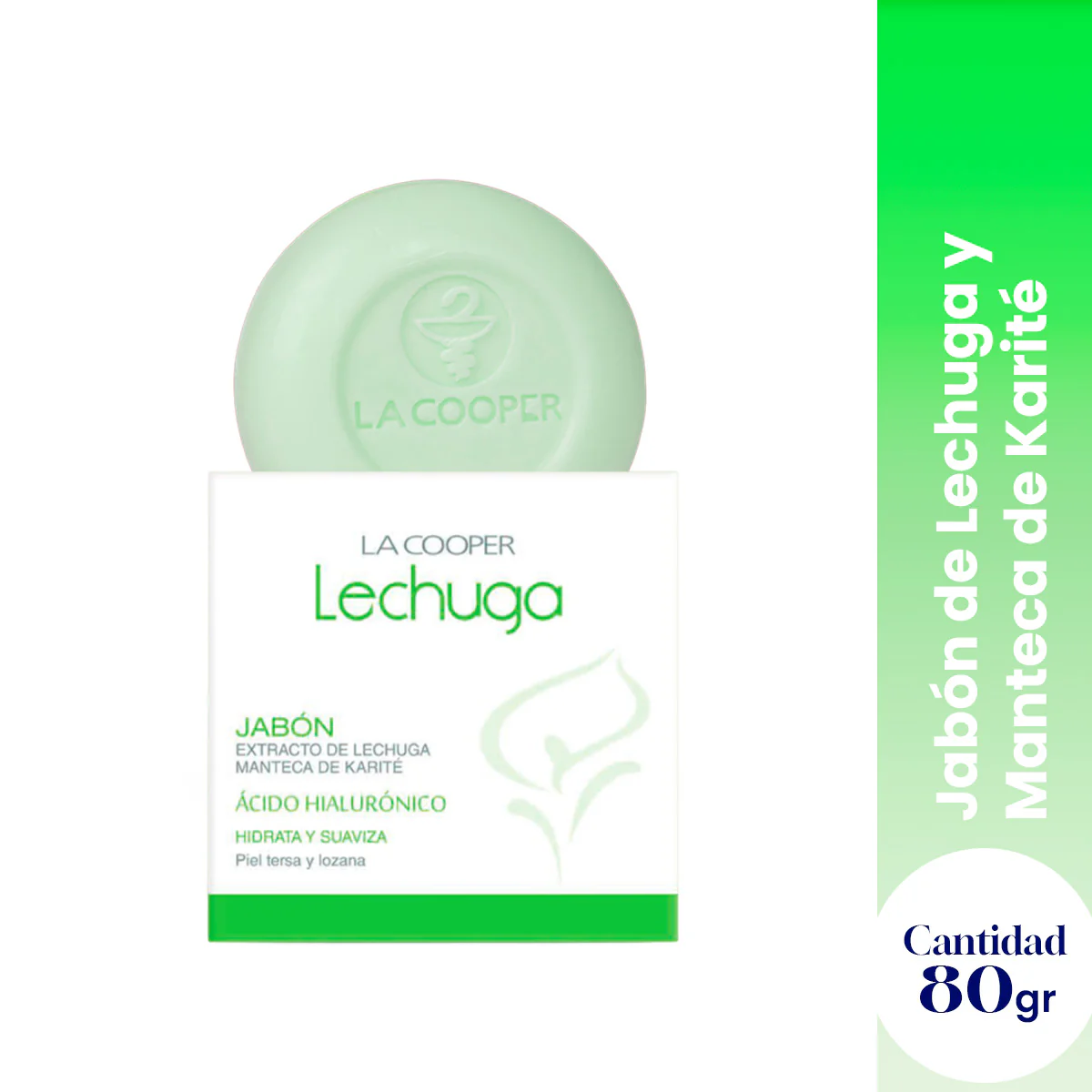 jabón lechuga con manteca de karite La cooper 80Gr