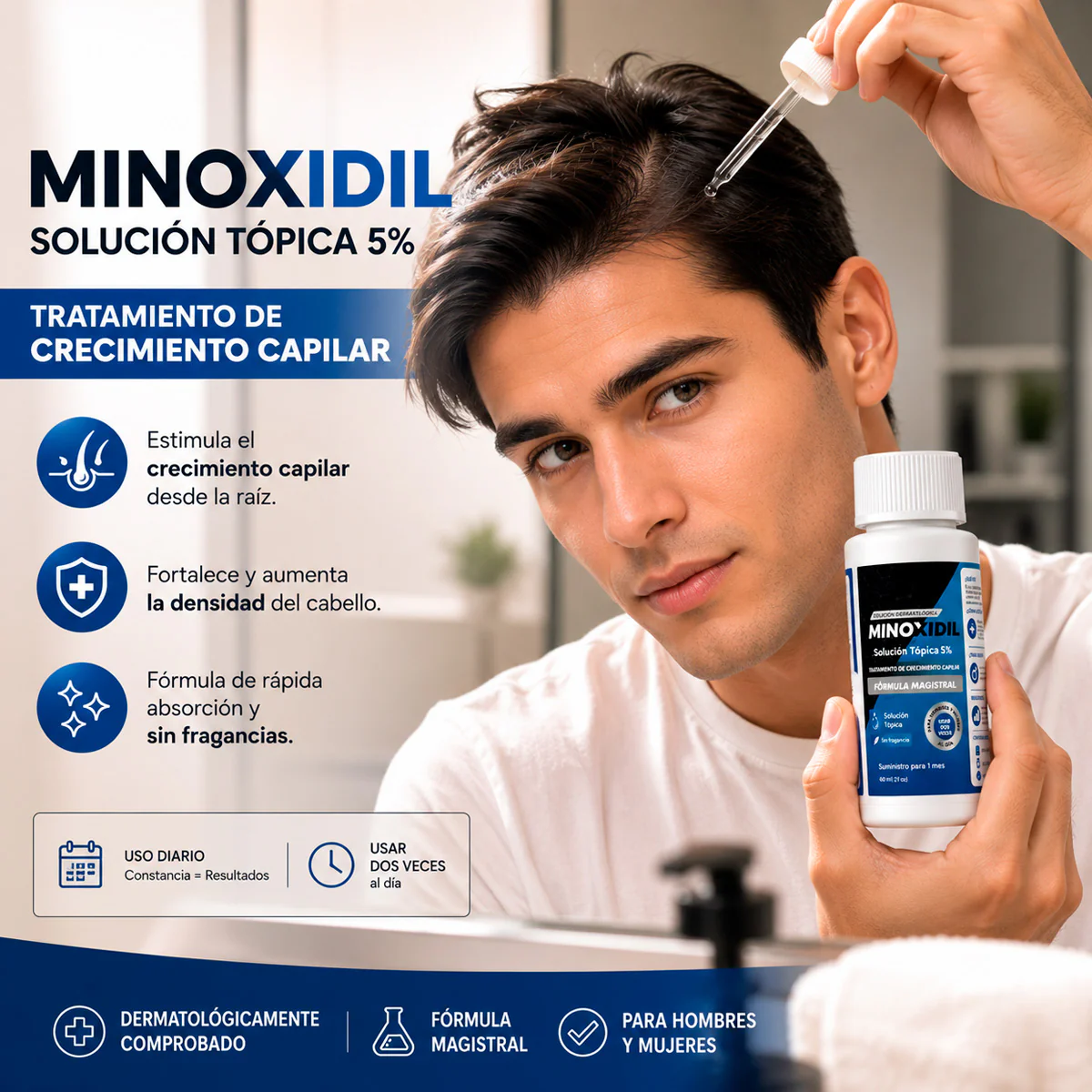 Minoxidil Líquido 60 ml - Crecimiento capilar y barba - Dermo Sumak - Image 3