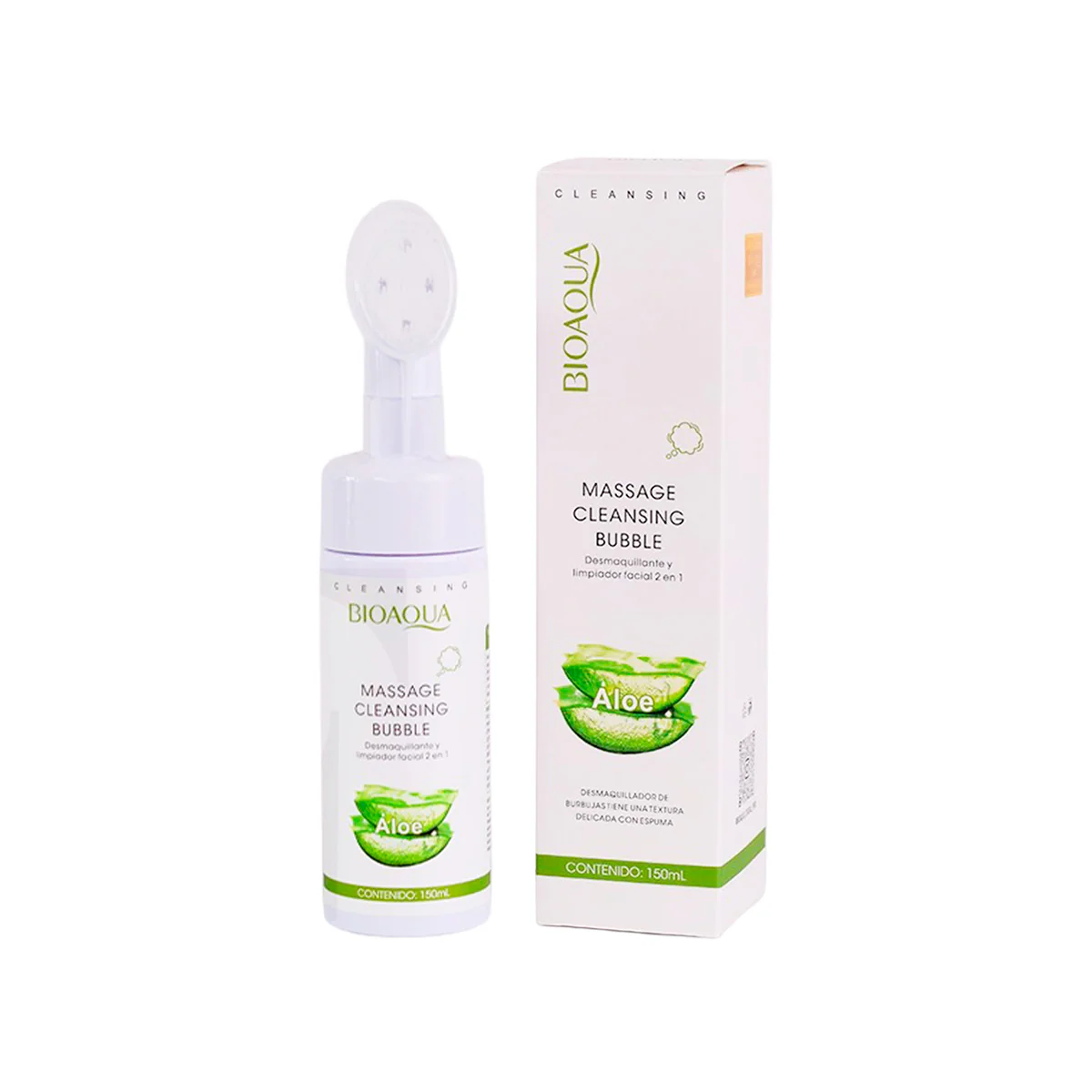 Espuma Limpiadora Facial Aloe 2 En 1 Desmaquillante 150gr - Bioaqua - Image 3