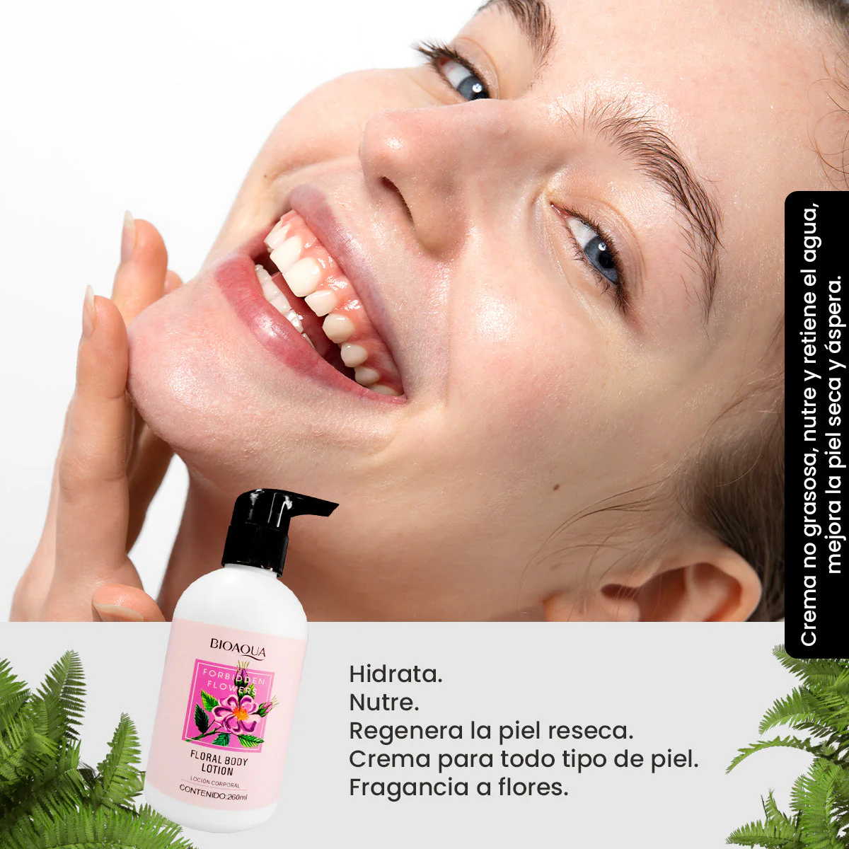 BIOAQUA Loción Corporal Floral Flores Prohibidas – Hidratación – 260ml - Image 3