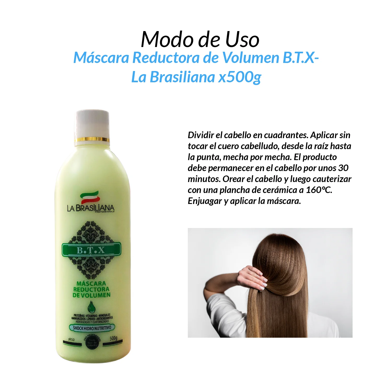 La Brasiliana Máscara Capilar – Reductora de Volumen e Hidratación – 500g - Image 3