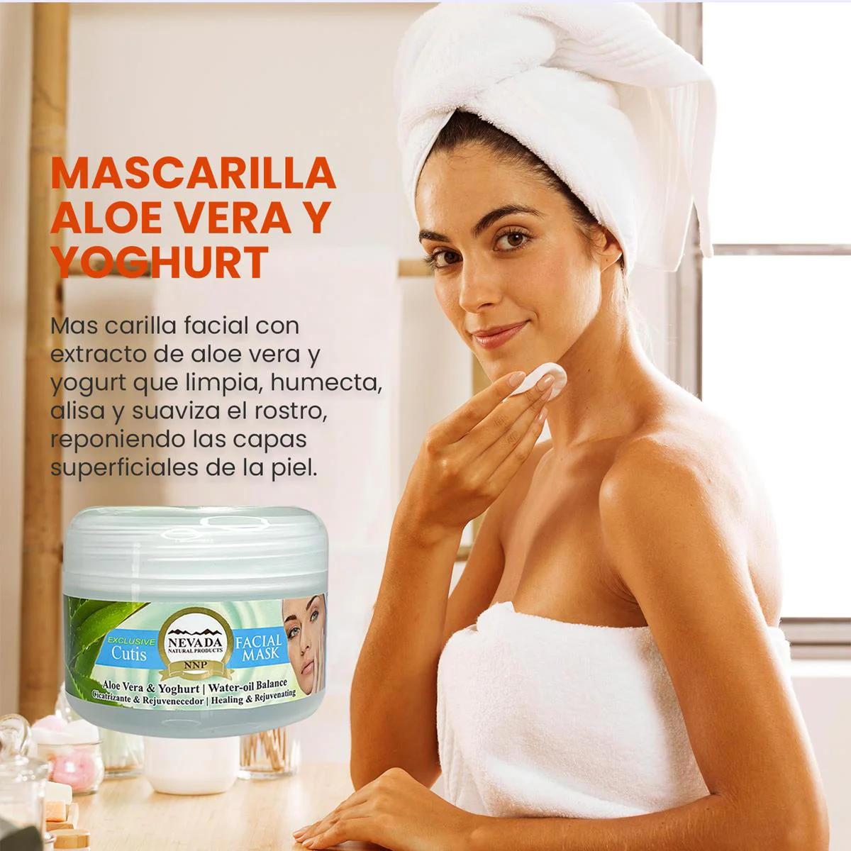 Mascarilla aclarador facial Aloe vera y Yogurt 100g - Nevada - Image 2
