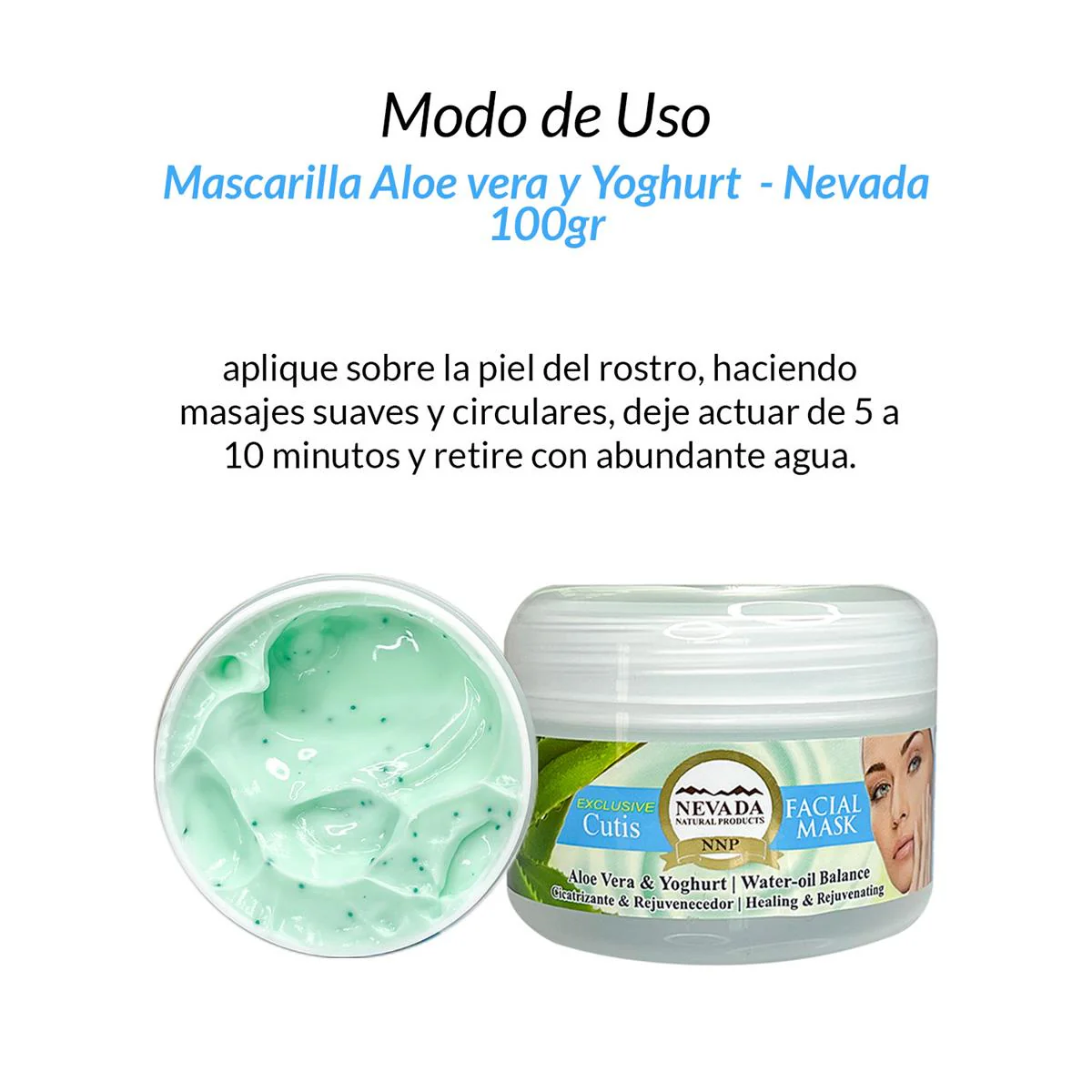 Mascarilla aclarador facial Aloe vera y Yogurt 100g - Nevada - Image 3