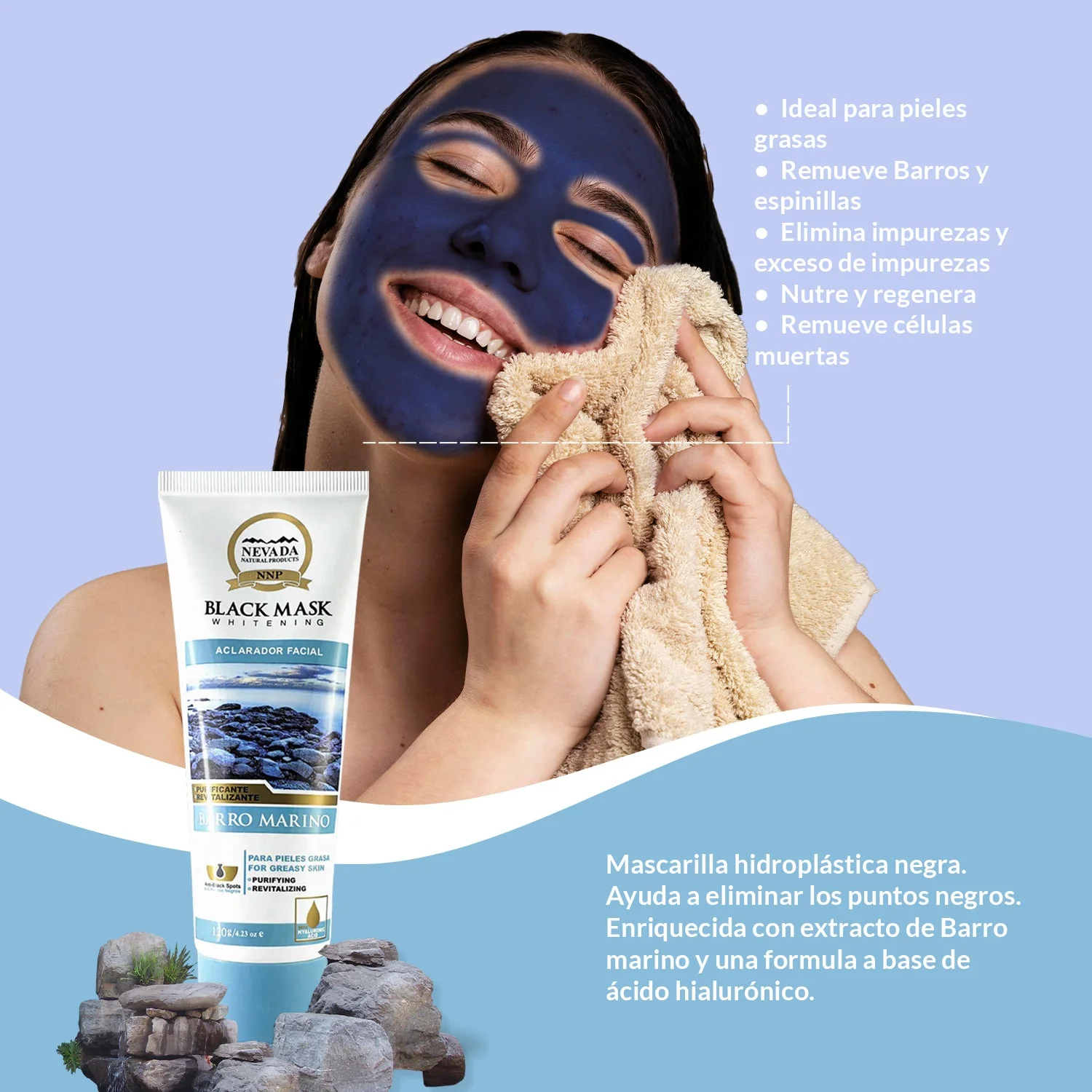 Mascarilla Negra Hidroplástica de Barro marino 120gr - Nevada - Image 2