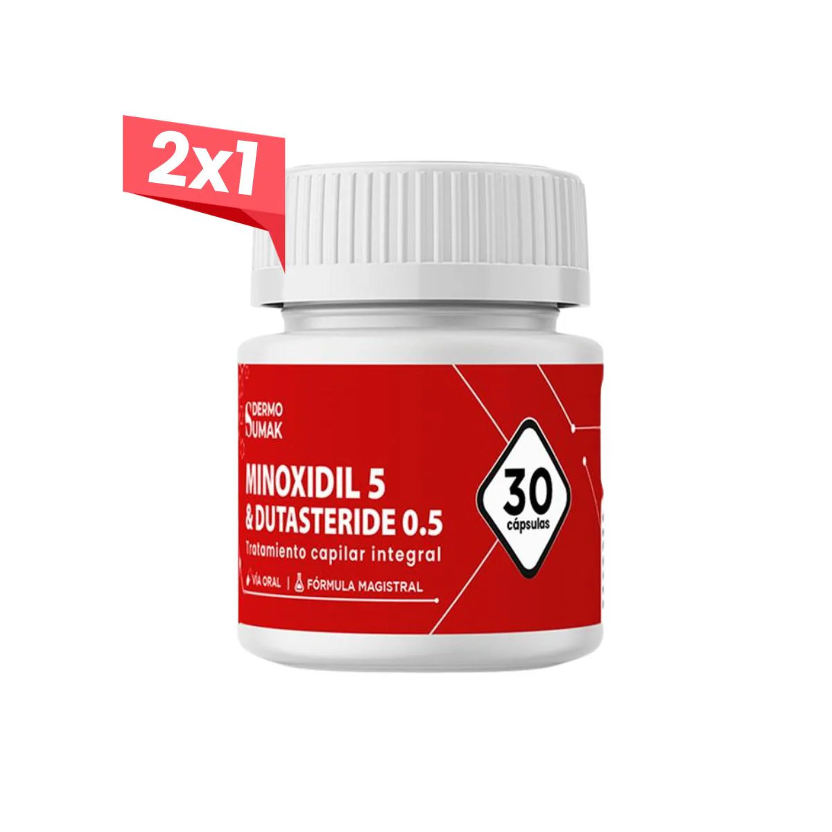 2x1 Minoxidil 5 mg & Dutasteride 0.5 mg x 30 Cápsulas - Dermo Sumak
