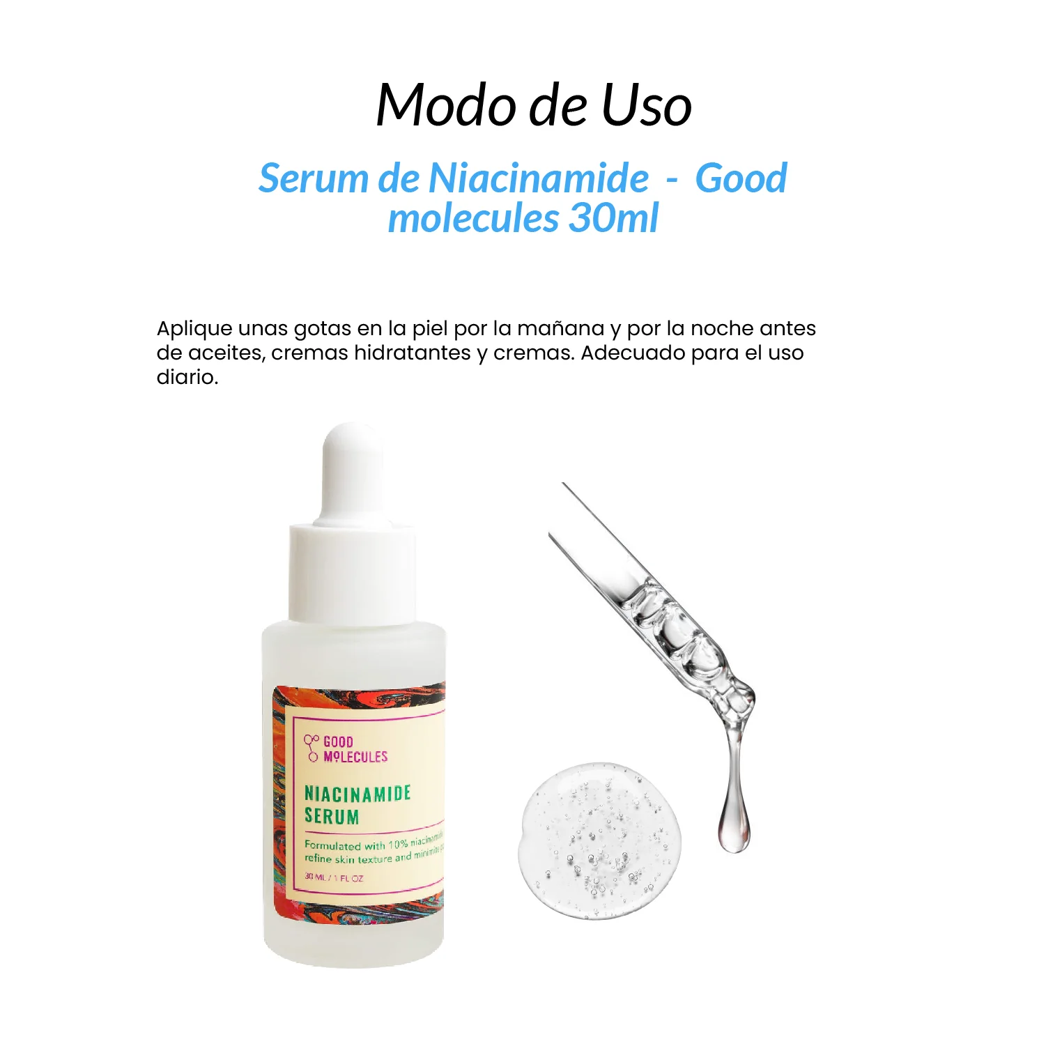 Good Molecules Suero Facial – Control de Poros – Niacinamide 10% – 30ml - Image 3