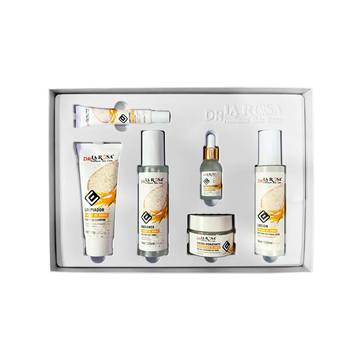 Set Skin Care Premiun de Arroz 6 piezas Dr la Rosa