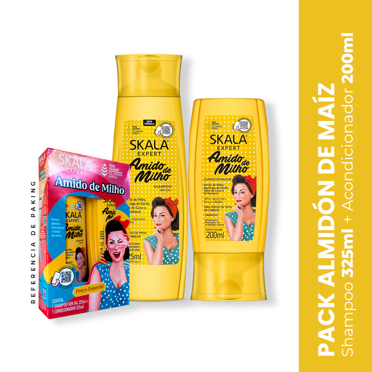 Shampoo + Acondicionador Almidón de Maíz Skala Expert 325ml