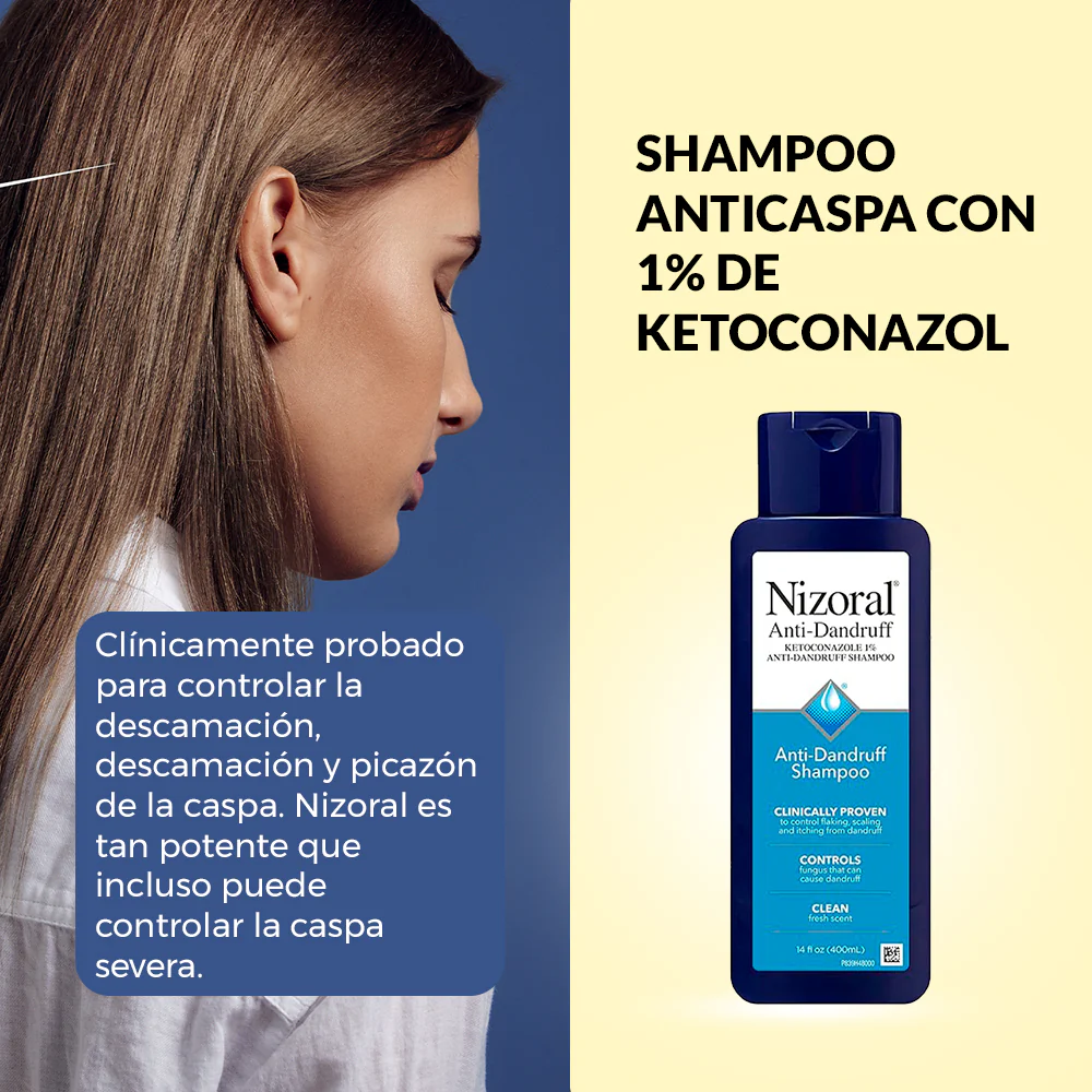 Shampoo anticaspa con 1% de ketoconazol - Nizoral 400ml - Image 3