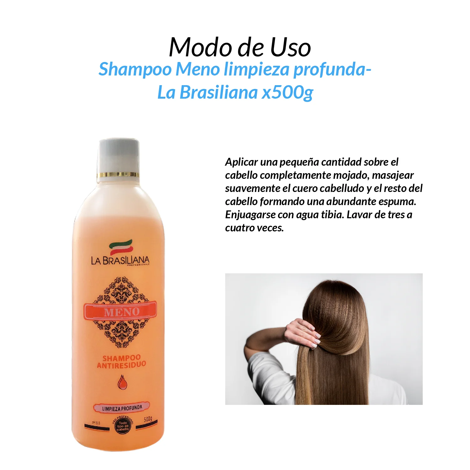 Shampoo antiresiduo limpieza profunda - La Brasiliana 500gr - Image 3