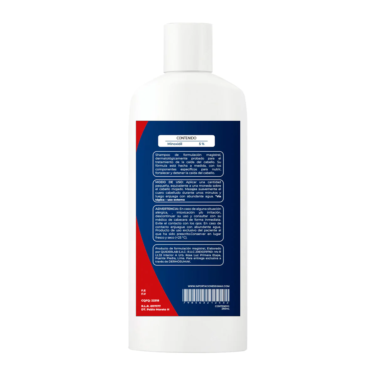 Shampoo Minoxidil 5% Crecimiento Capilar 250ml - Dermo Sumak - Image 3