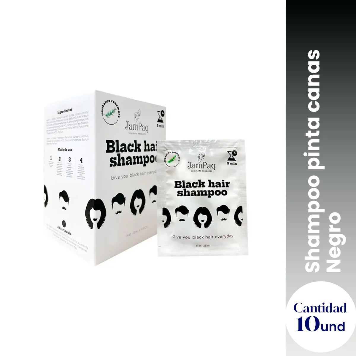 Shampoo Pinta Canas Color Castaño x10 - JamPaq 25ml