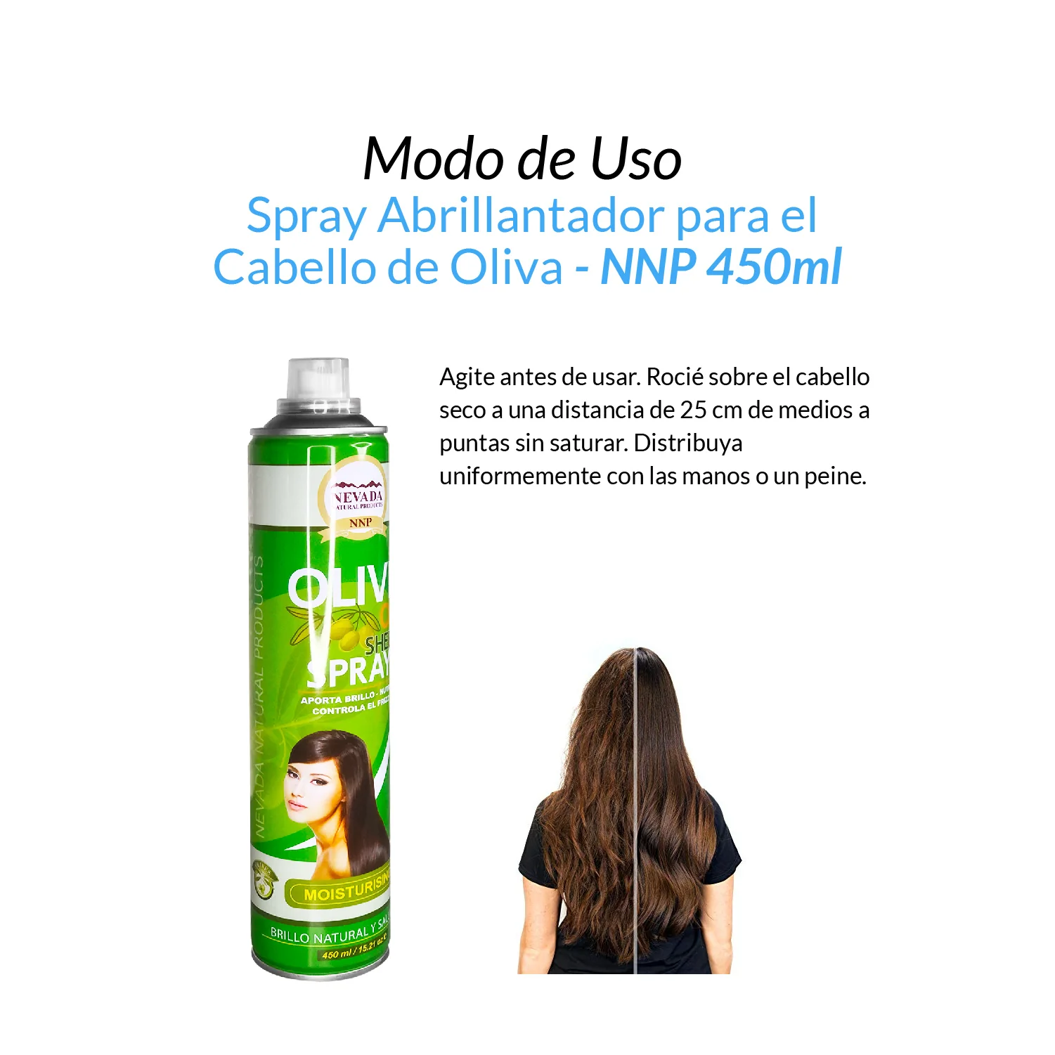 Spray Abrillantador para el Cabello de Oliva - NNP 450ml - Image 4
