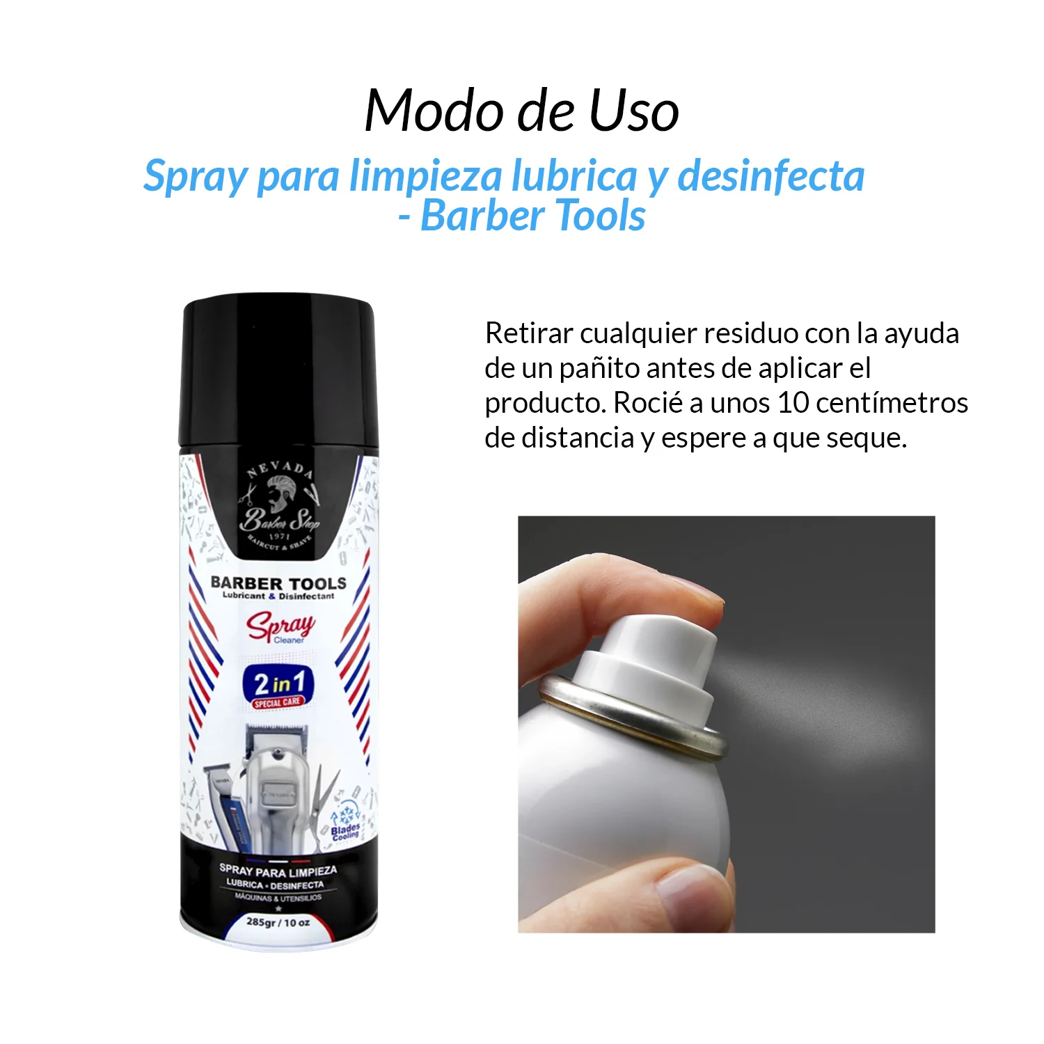 Barber Tools - Spray Lubricante Desinfectante 2 en 1 – Alto Rendimiento y Protección – 285g - Image 3