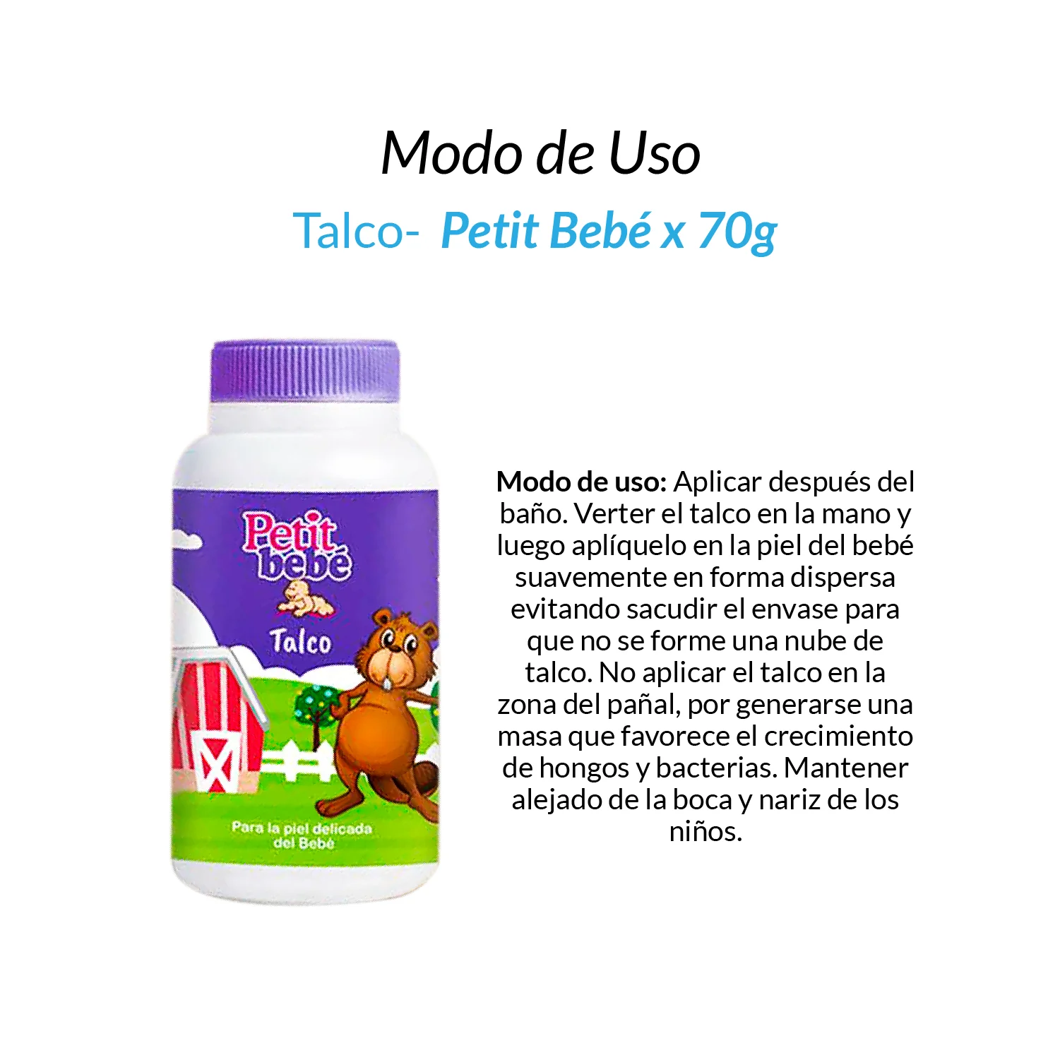 ¡liquidación! Talco Petit Bebé x 70g - Image 3